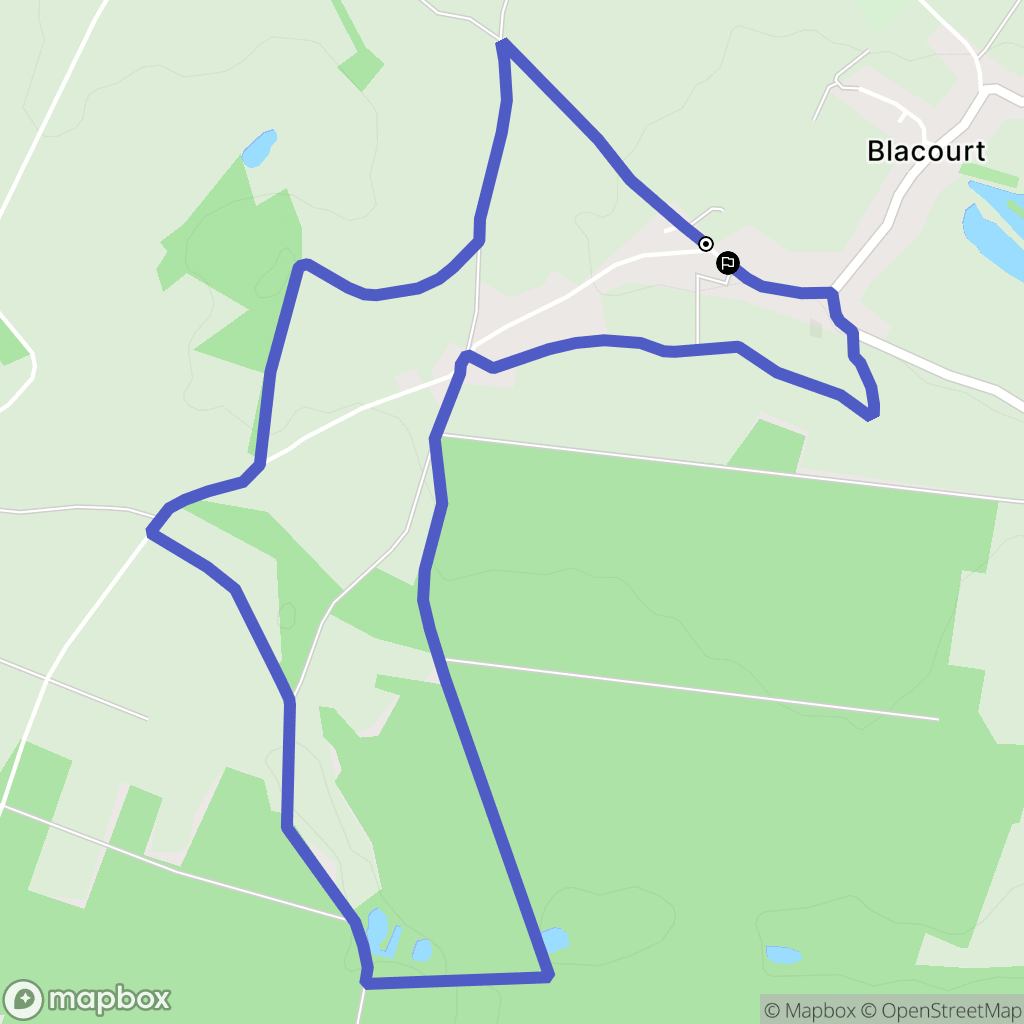 Blacourt : carte du parcours de randonnée - France