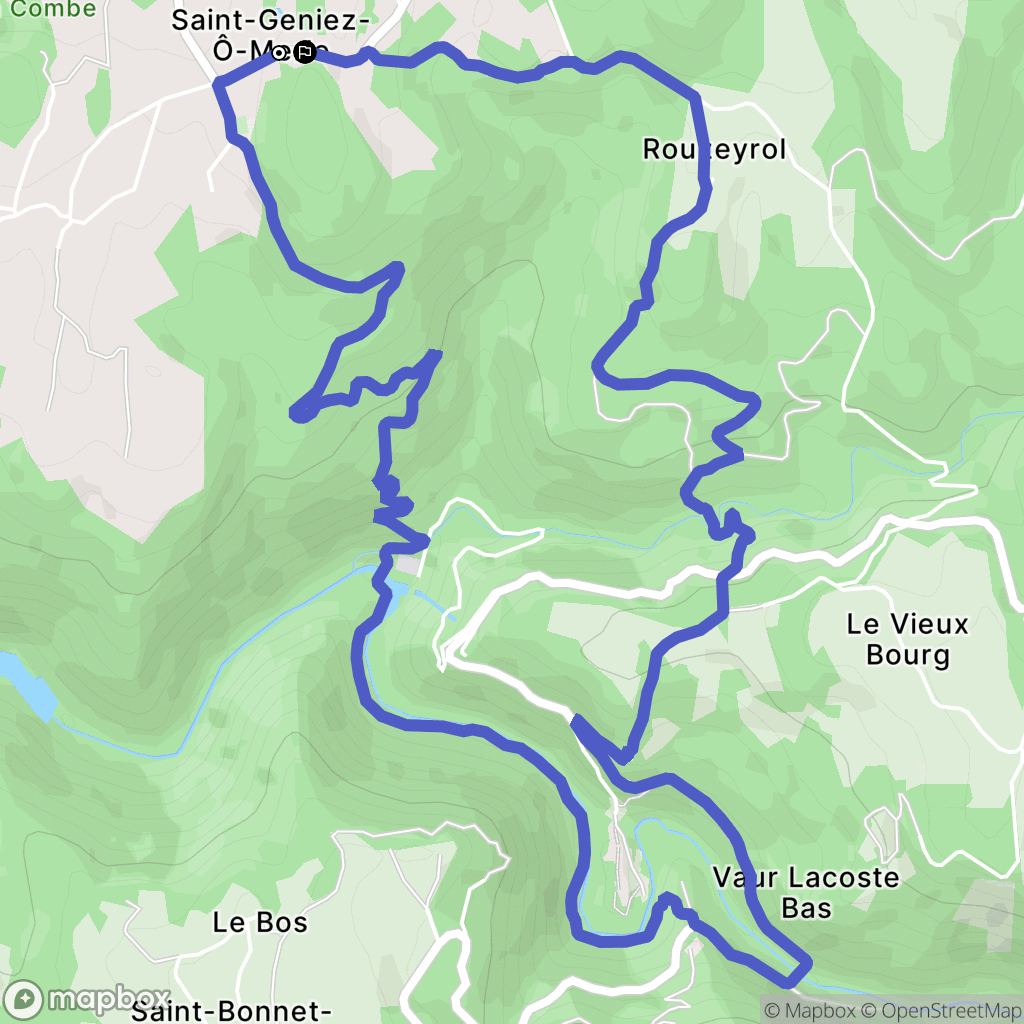 Saint-Geniez-ô-Merle : carte du parcours de randonnée - France