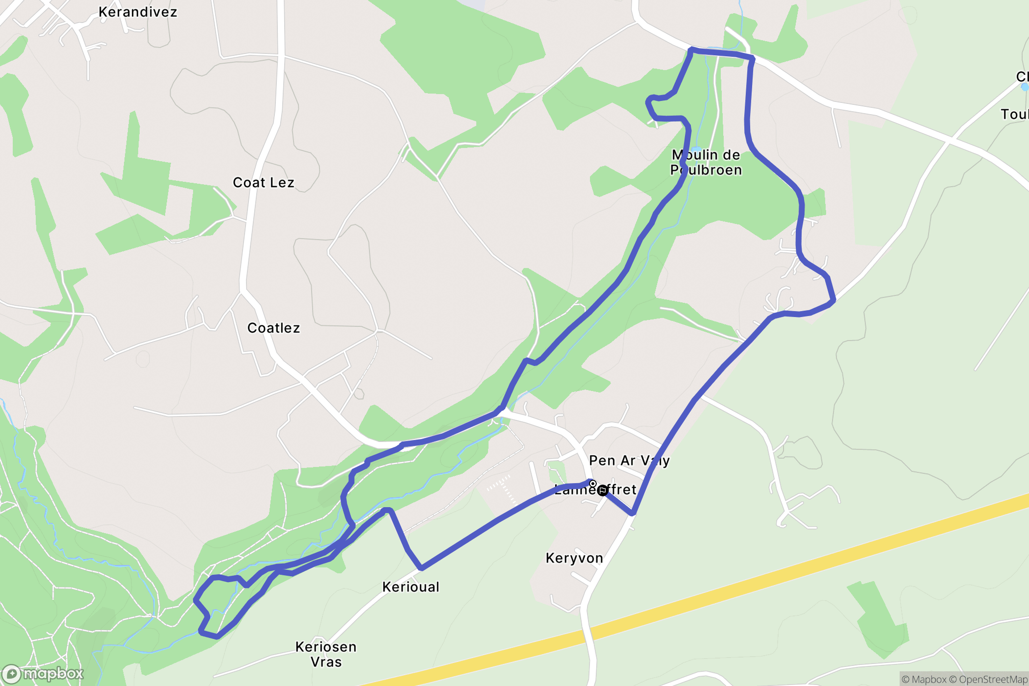 Lanneuffret : carte du parcours de randonnée - France