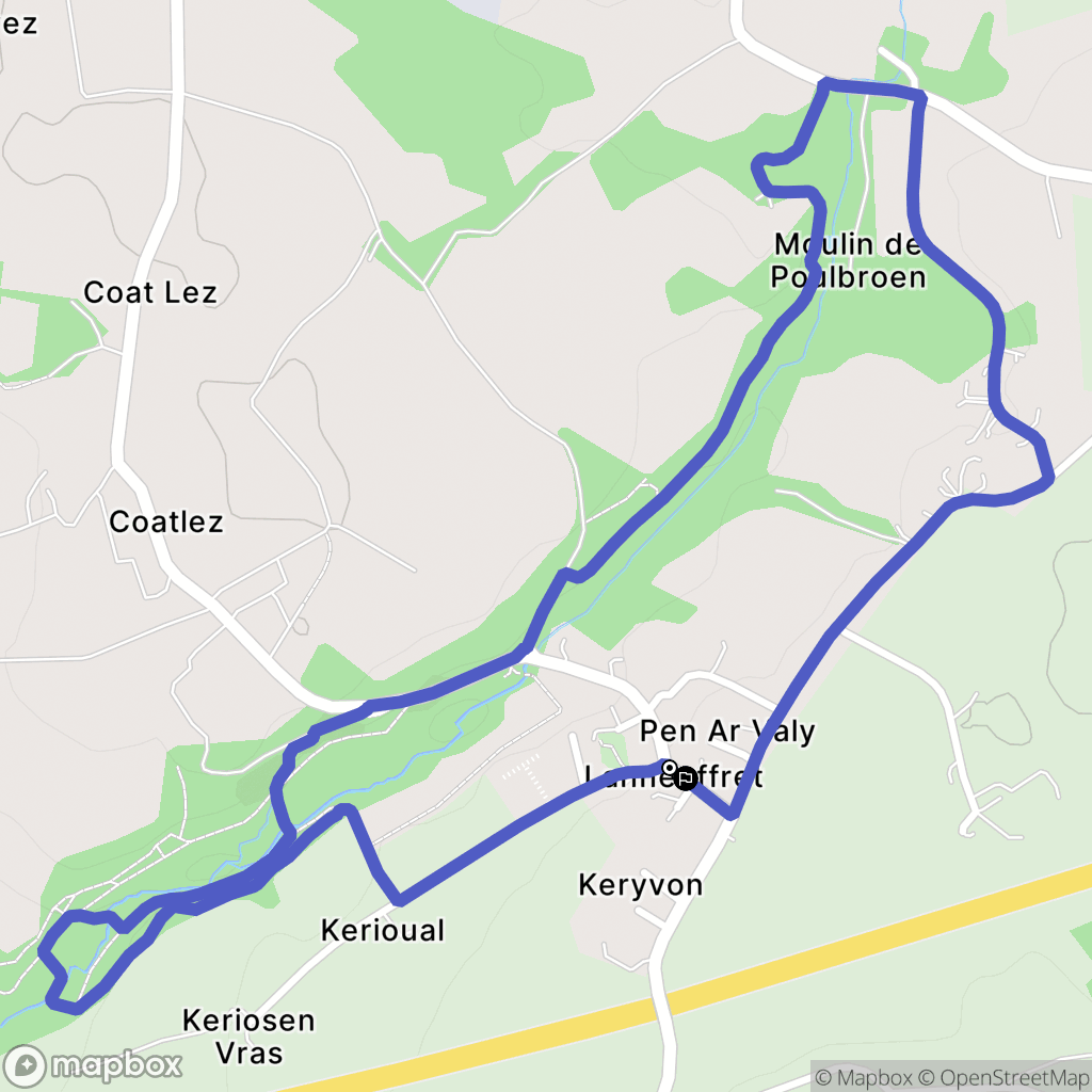 Lanneuffret : carte du parcours de randonnée - France