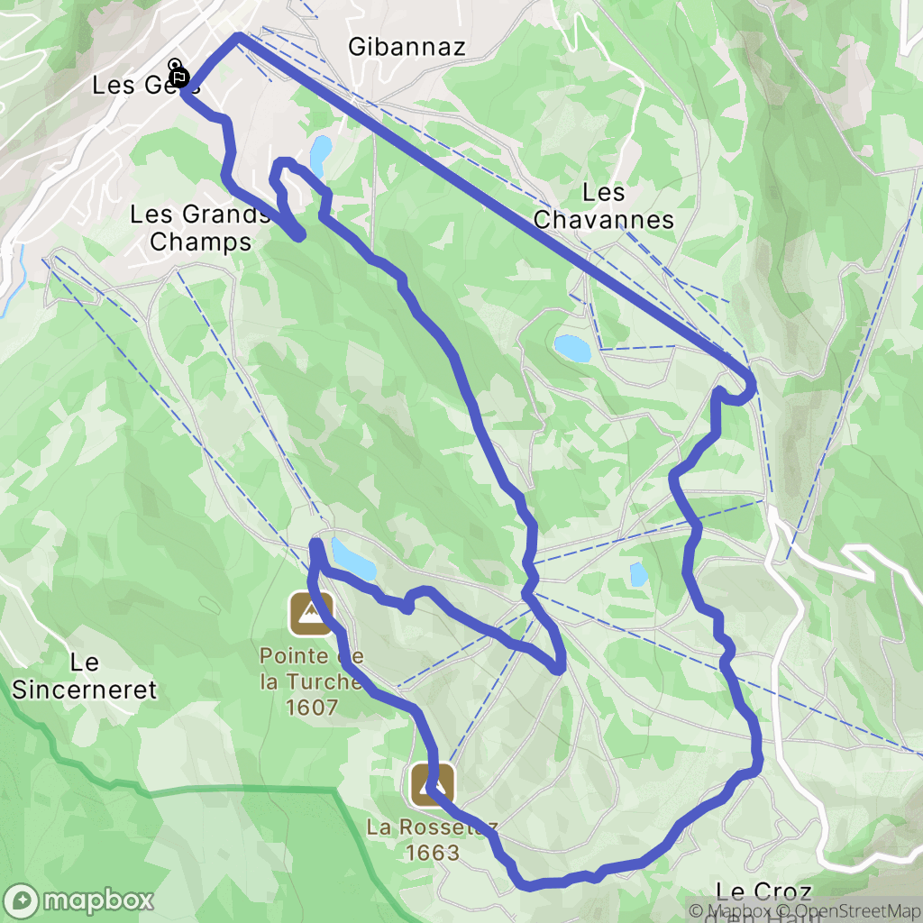 Les Gets : carte du parcours de randonnée - France