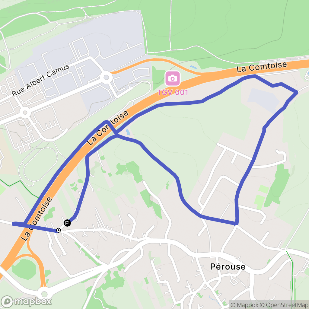 Pérouse : carte du parcours de randonnée - France