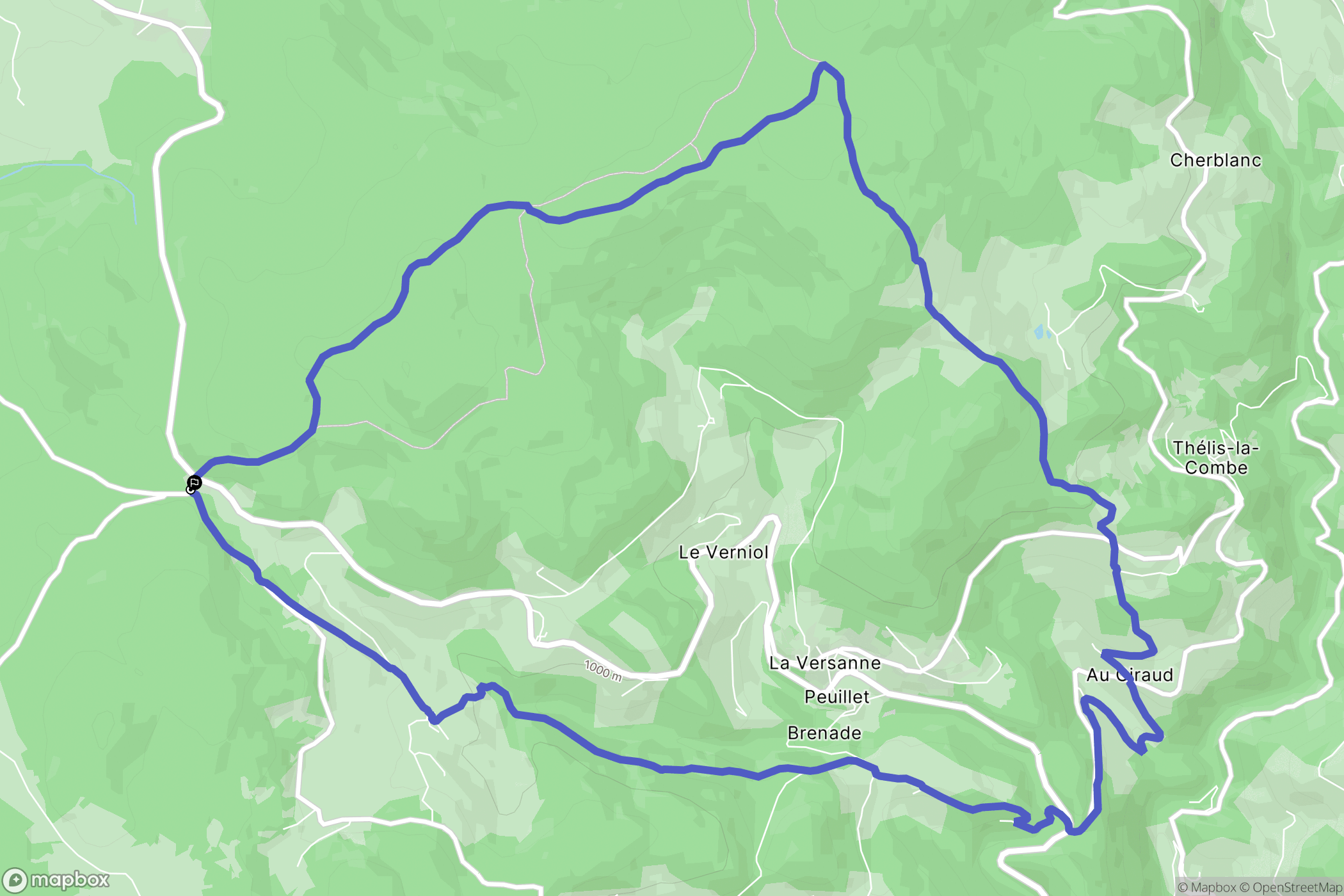 La Versanne : carte du parcours de randonnée - France
