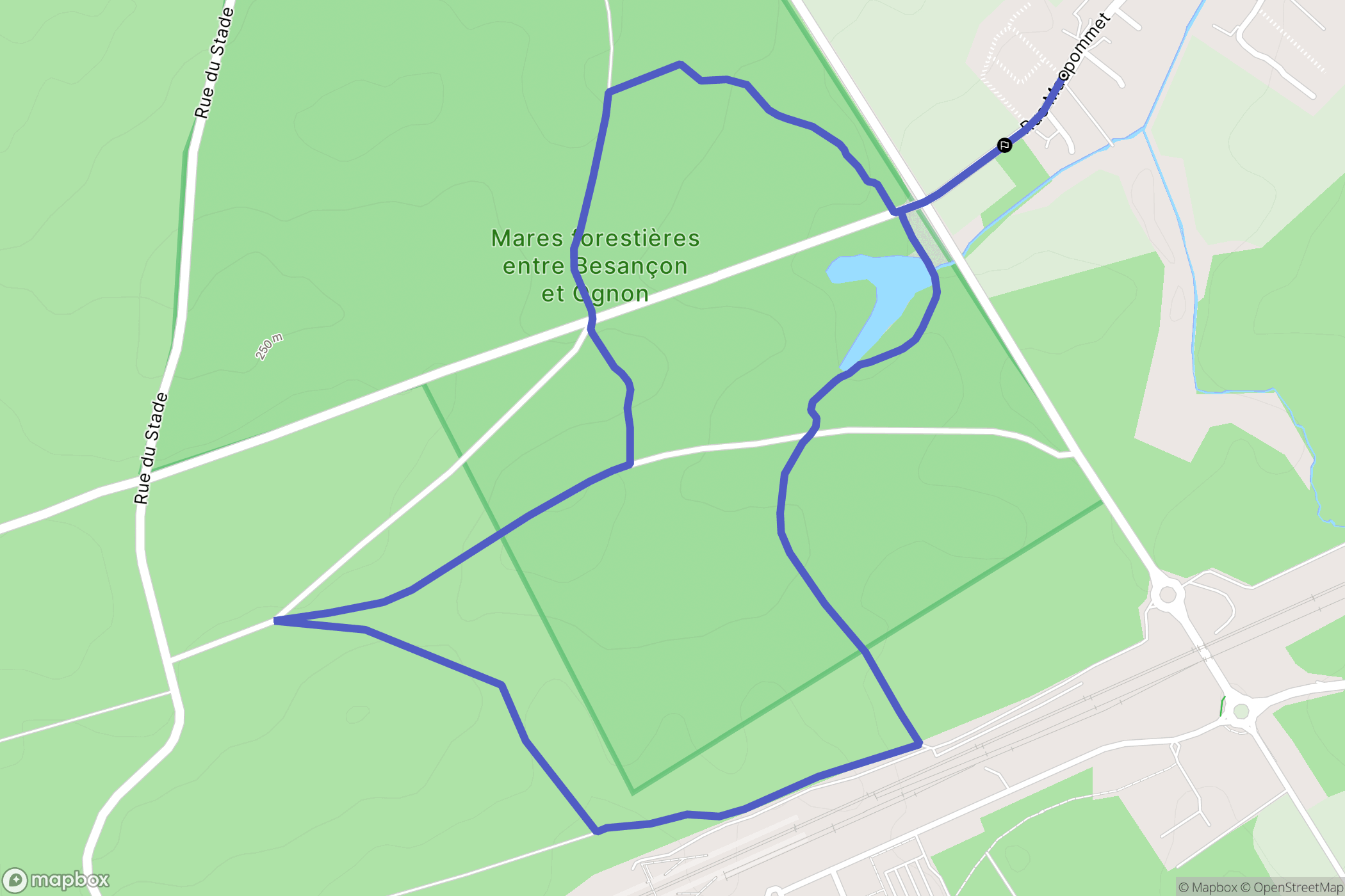 Geneuille : carte du parcours de randonnée - France