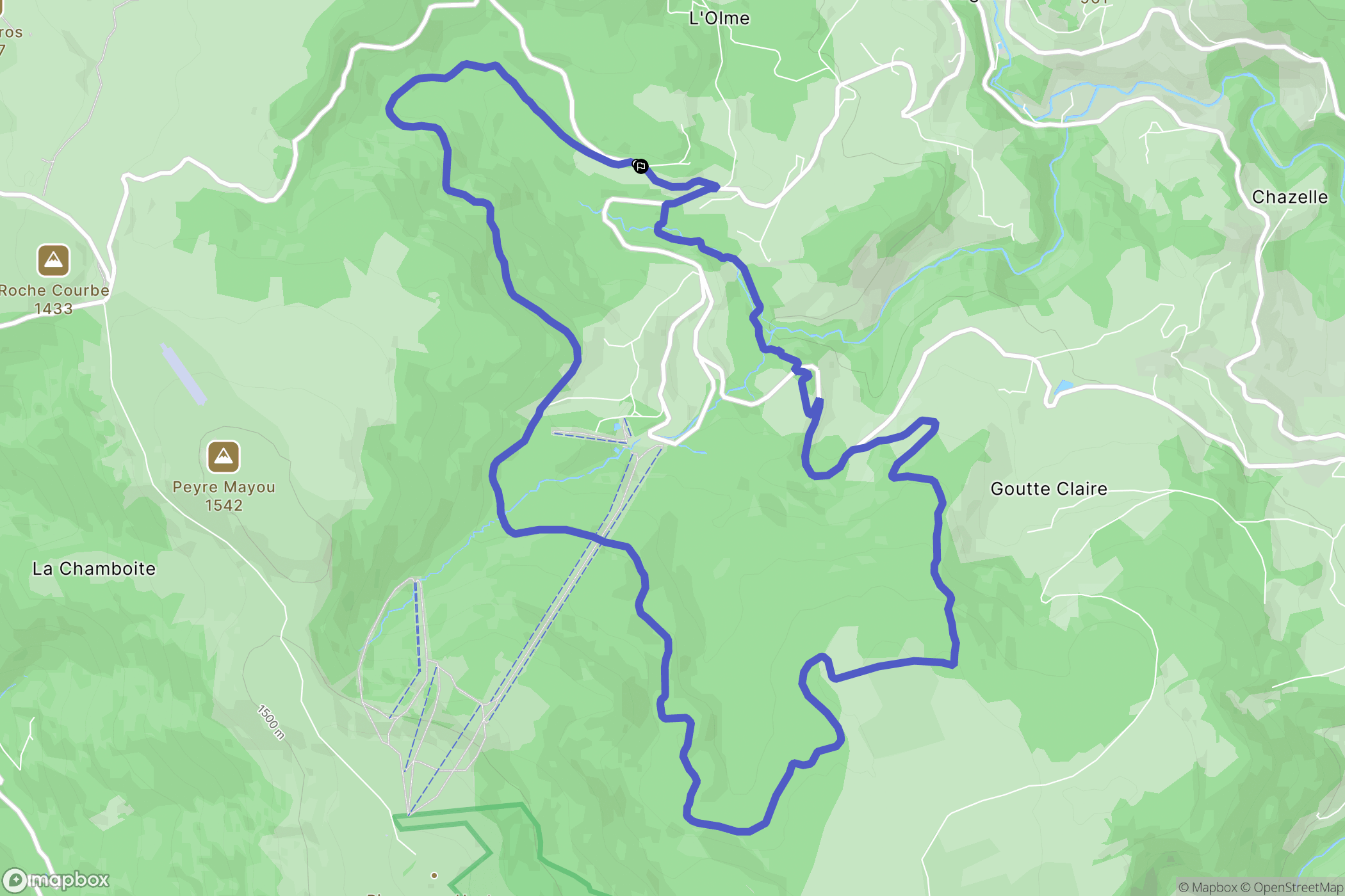 Chalmazel-Jeansagnière : carte du parcours de randonnée - France