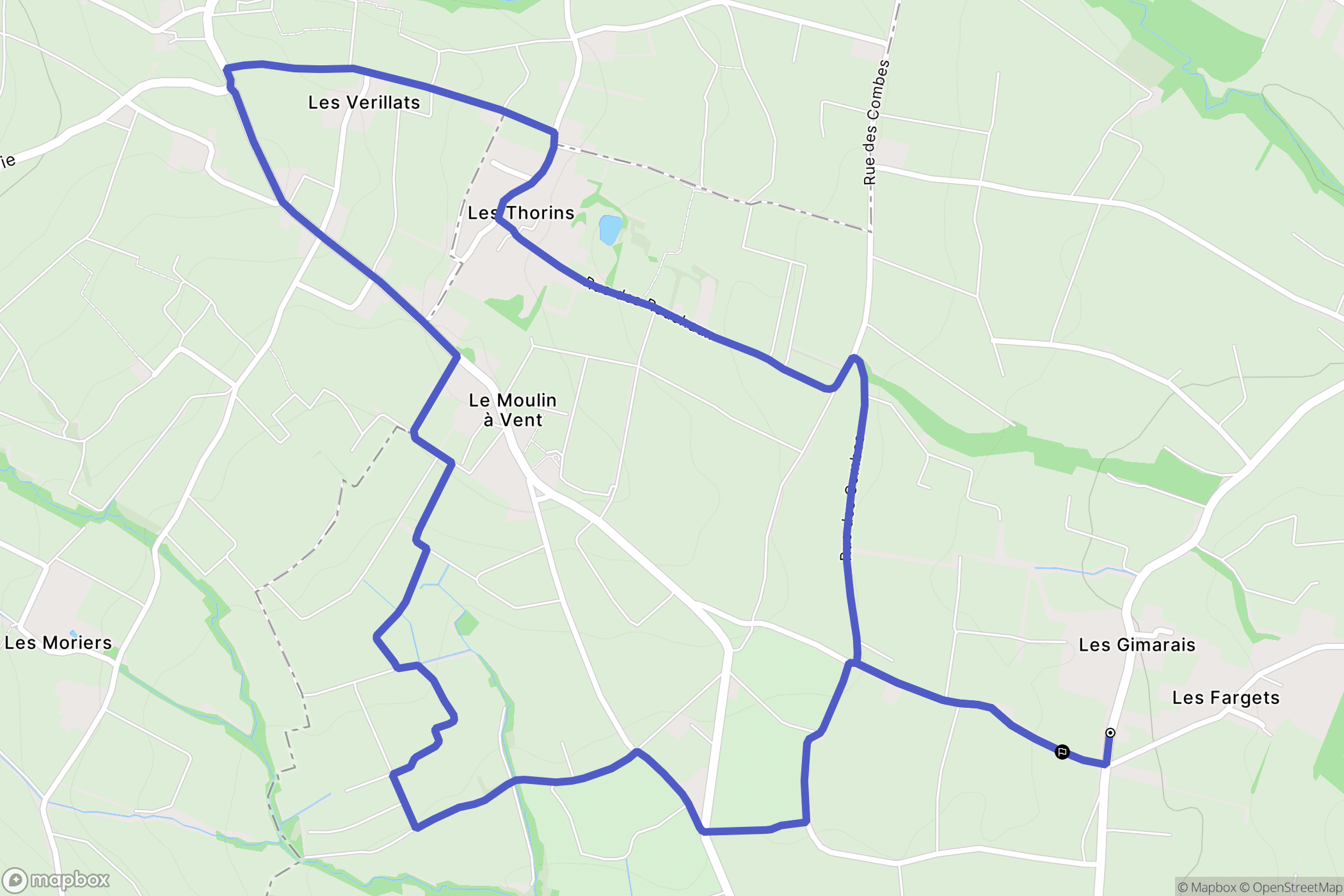 Romanèche-Thorins : carte du parcours de randonnée - France