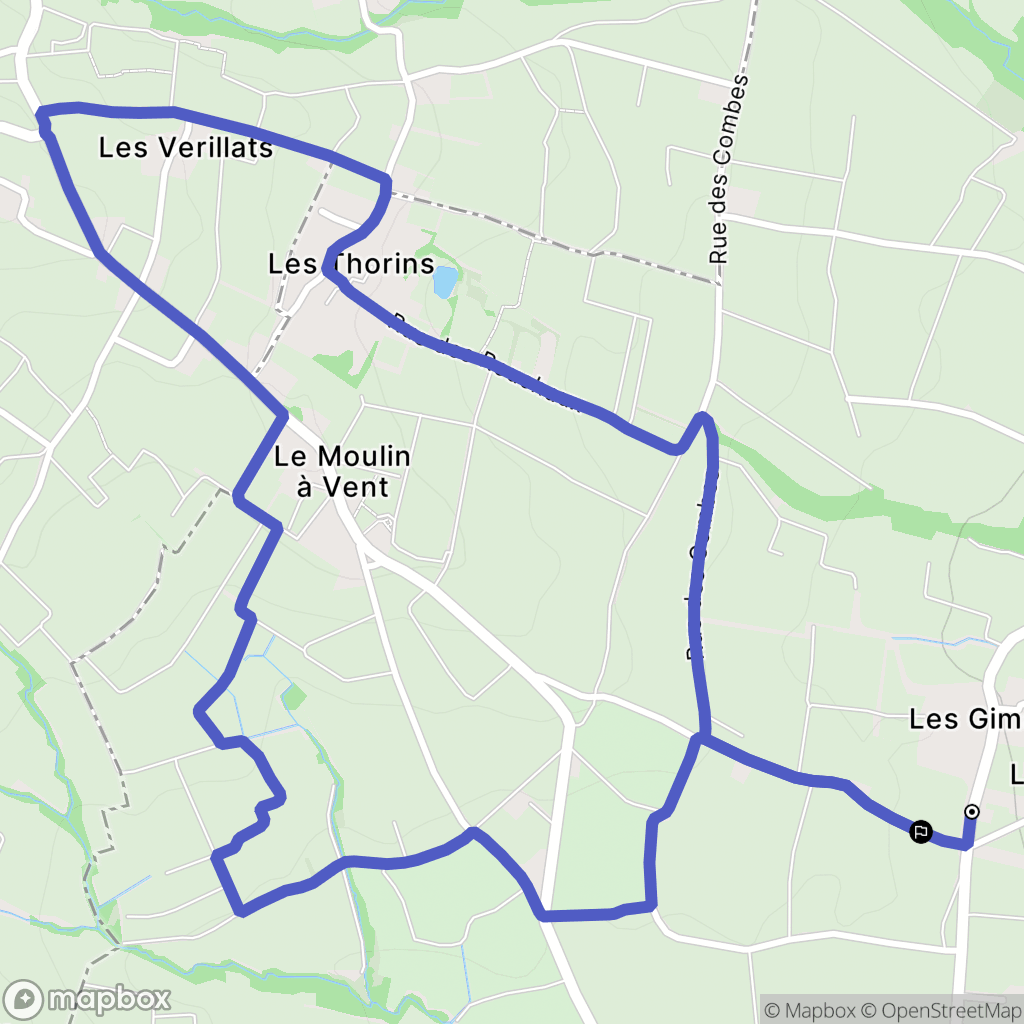 Romanèche-Thorins : carte du parcours de randonnée - France