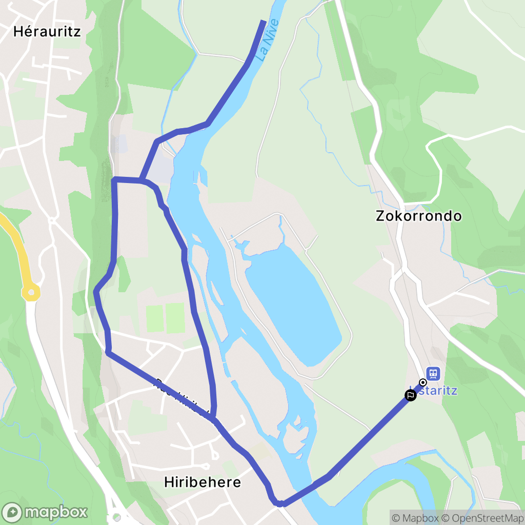 Ustaritz : carte du parcours de randonnée - France