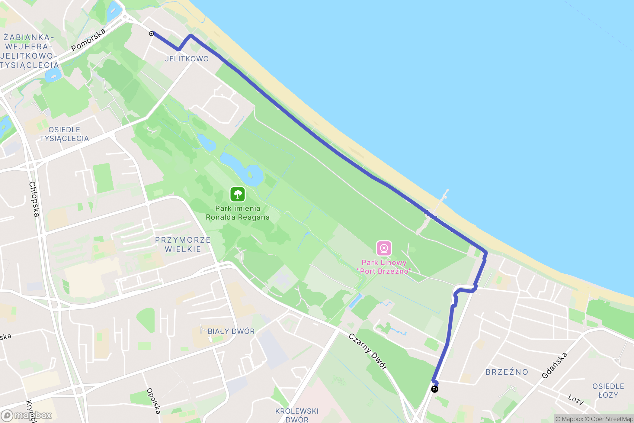 Gdańsk: mapa trasy - Poland