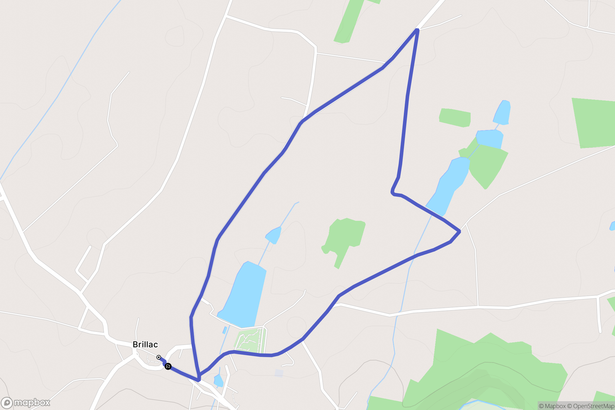 Brillac : carte du parcours de randonnée - France