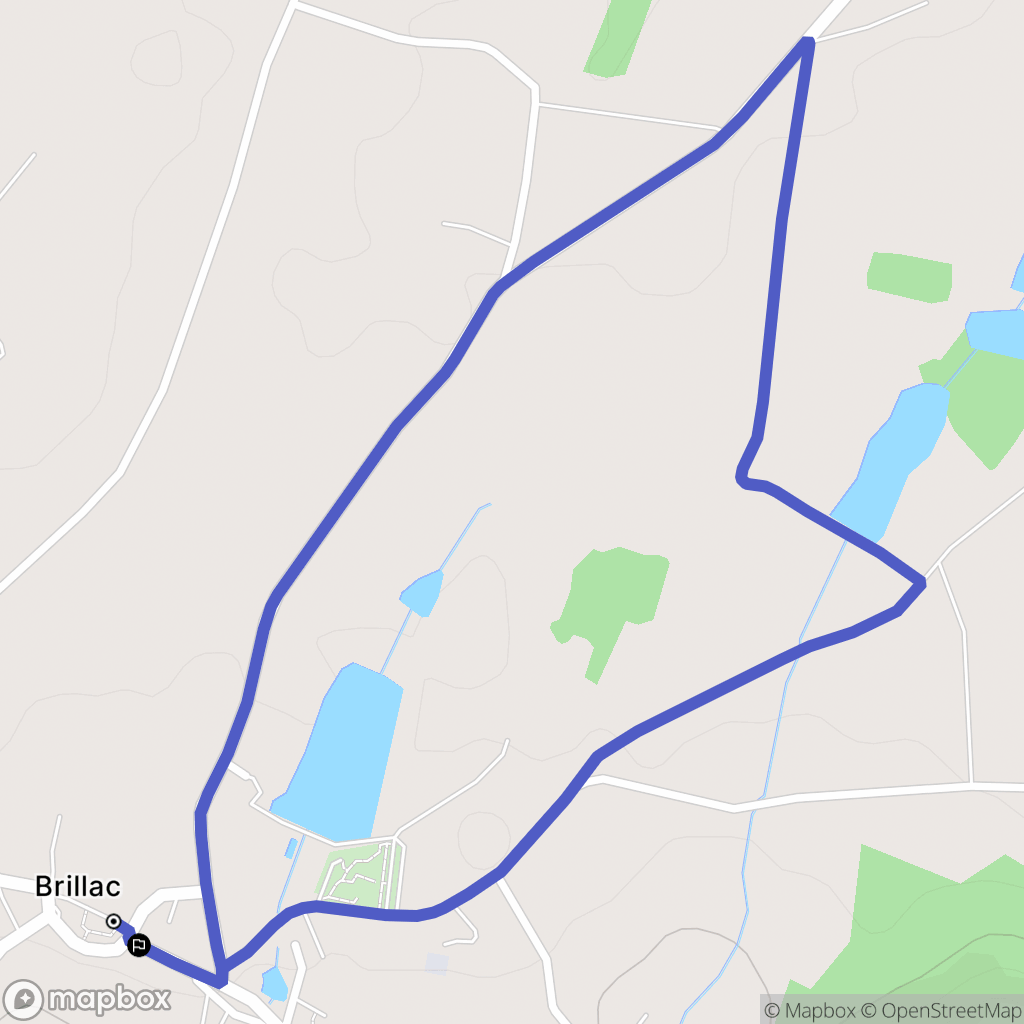 Brillac : carte du parcours de randonnée - France