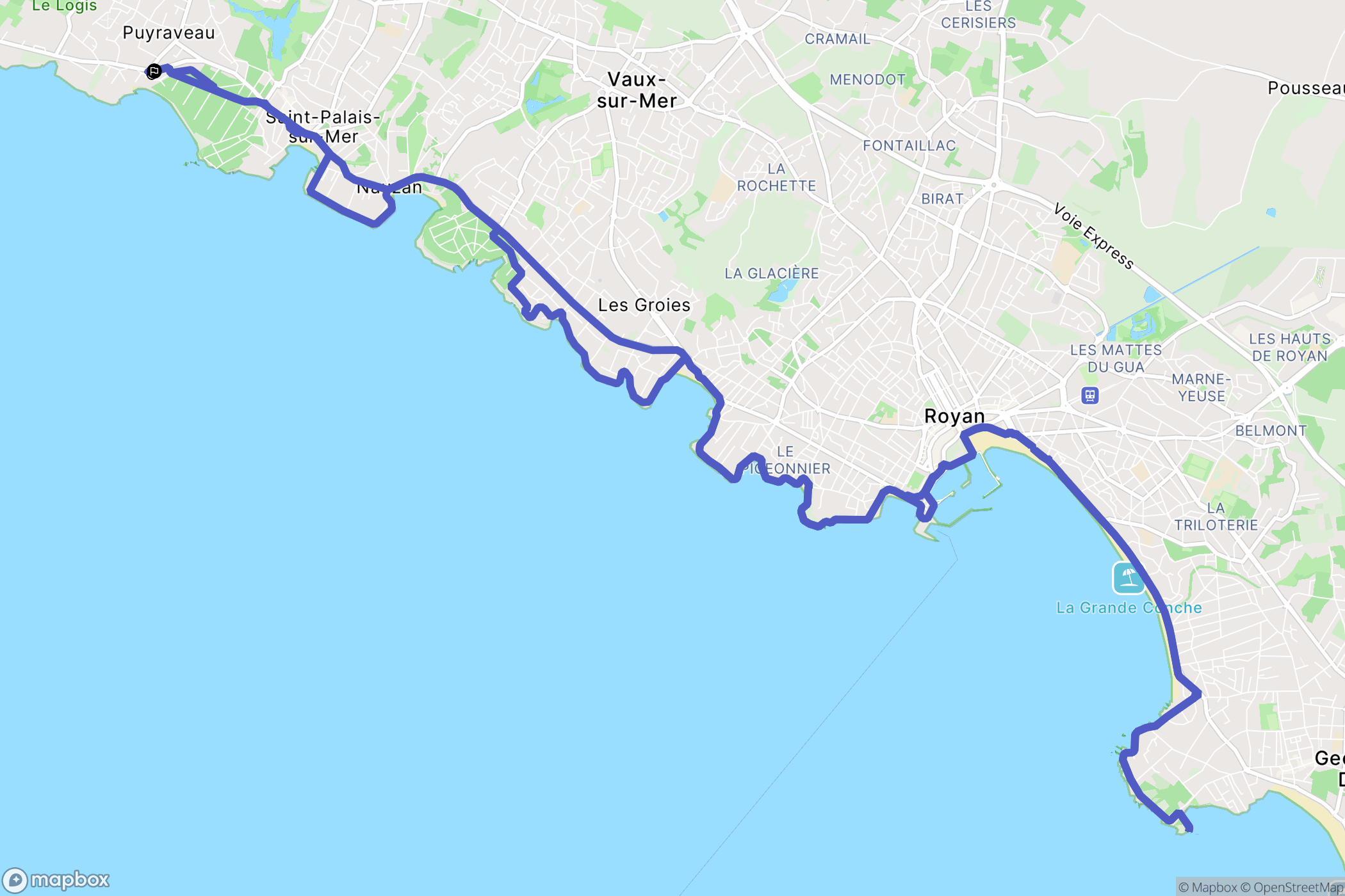 Saint-Palais-sur-Mer : carte du parcours de randonnée - France