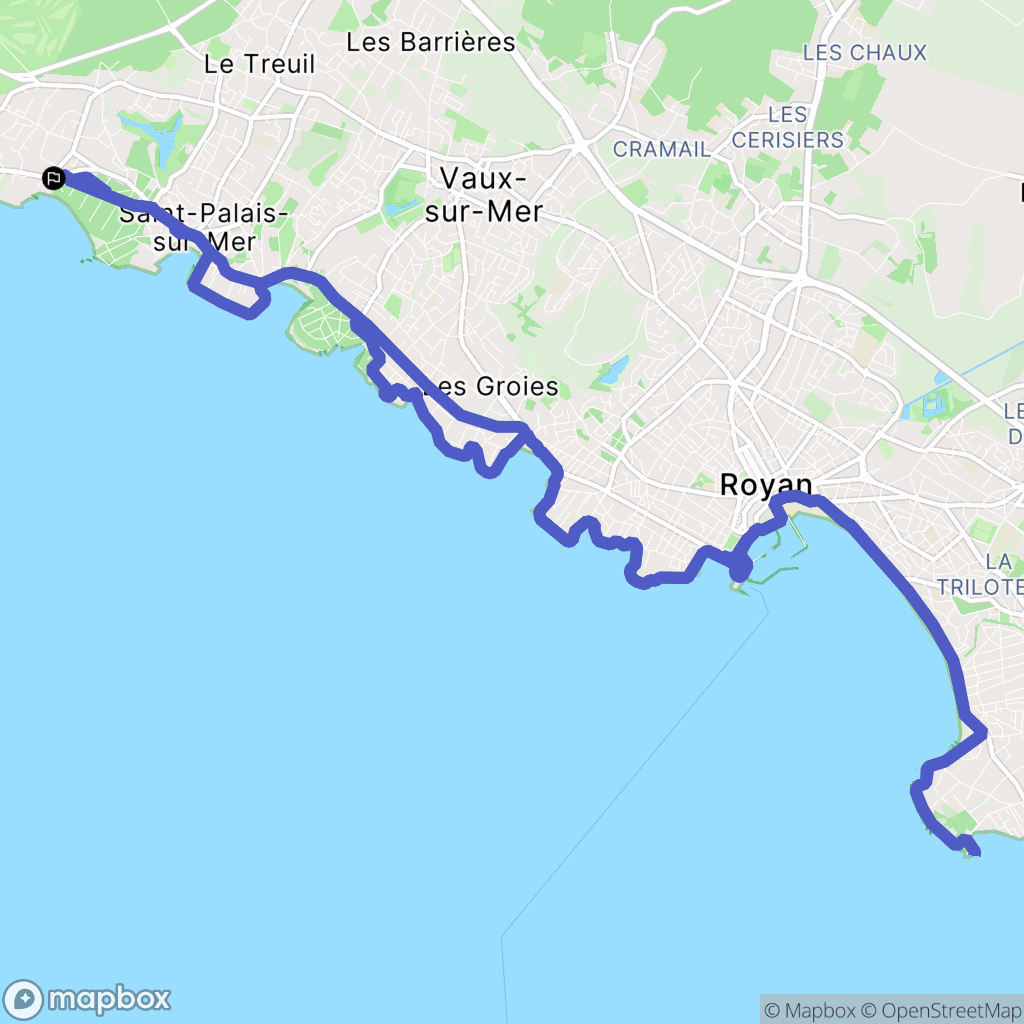 Saint-Palais-sur-Mer : carte du parcours de randonnée - France