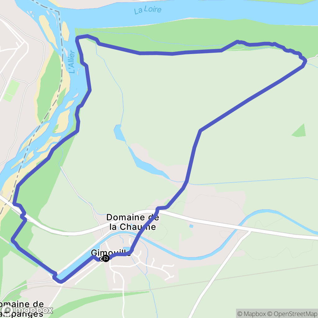Gimouille : carte du parcours de randonnée - France
