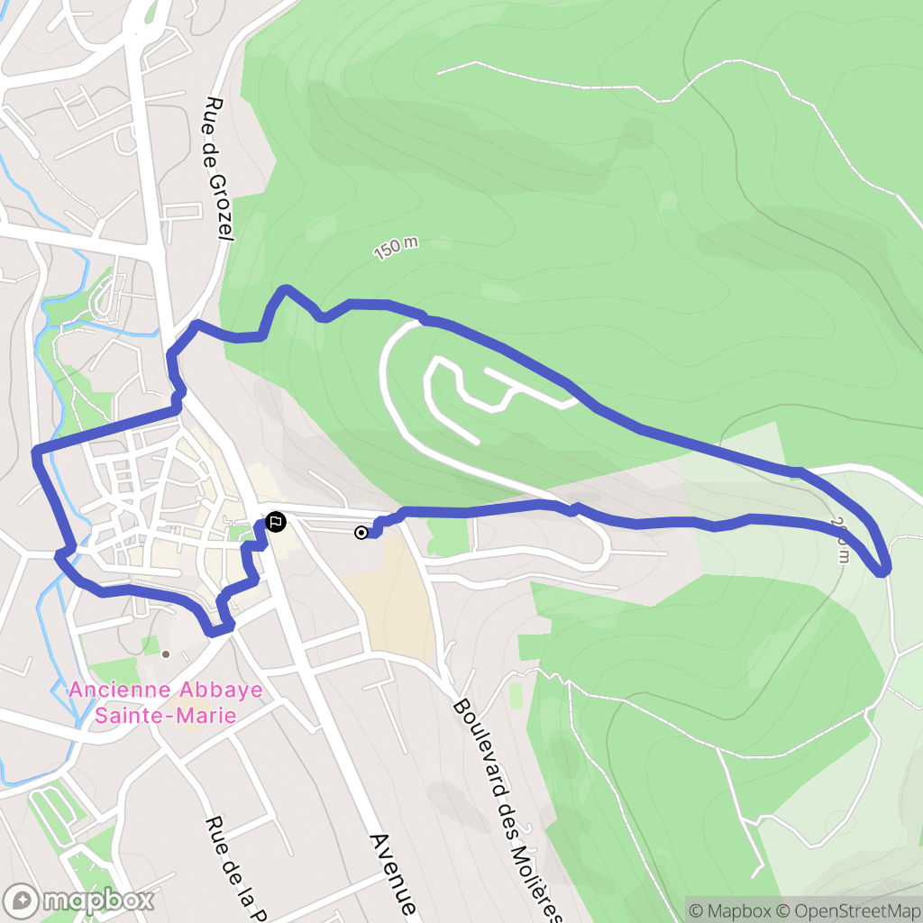 Souillac : carte du parcours de randonnée - France