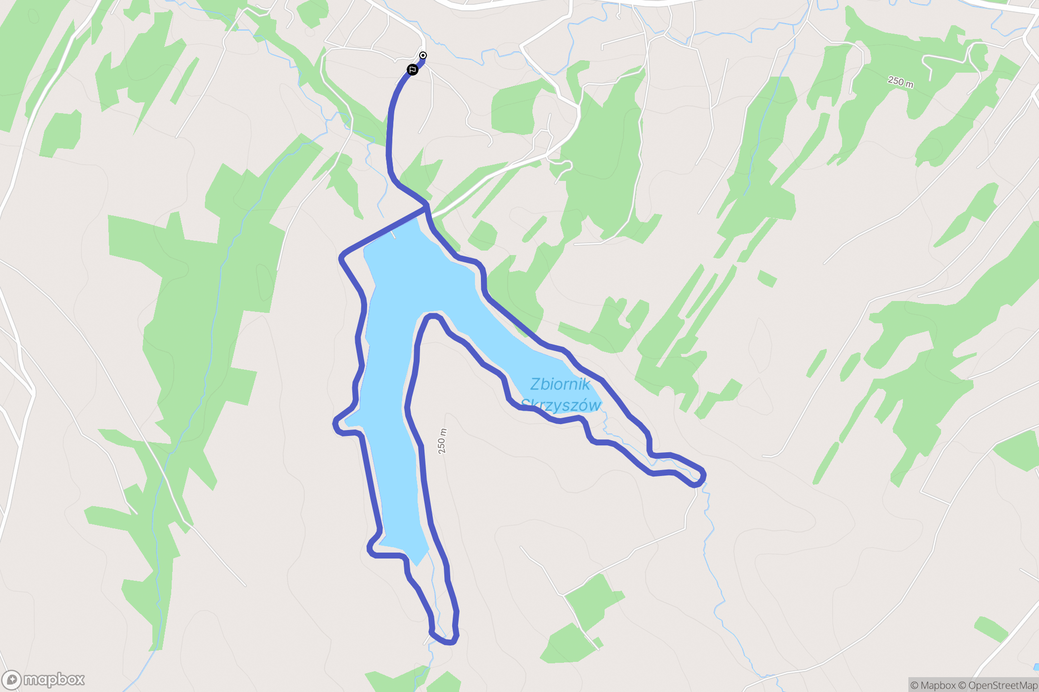 Skrzyszów: mapa trasy - Poland