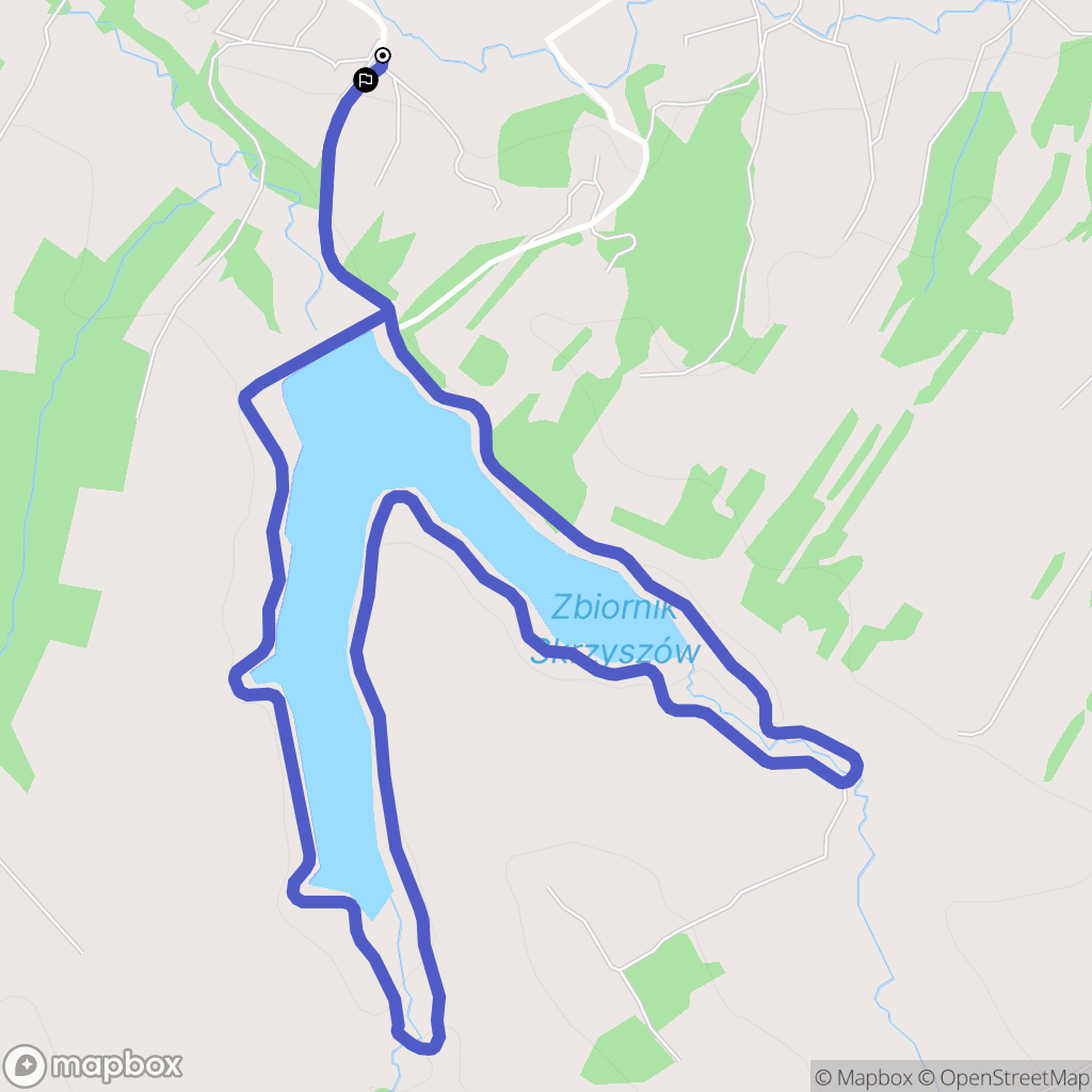 Skrzyszów: mapa trasy - Poland