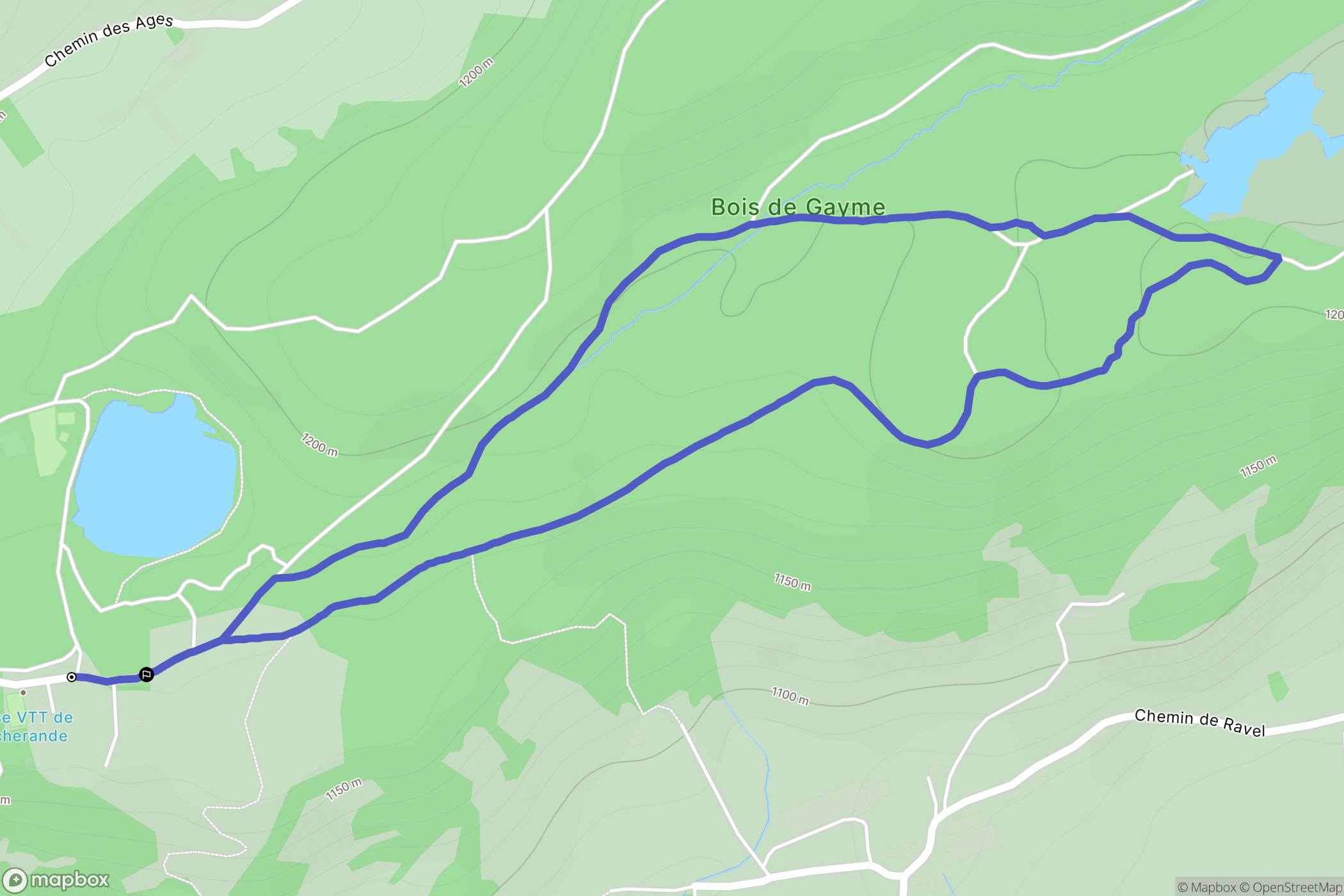 Picherande : carte du parcours de randonnée - France