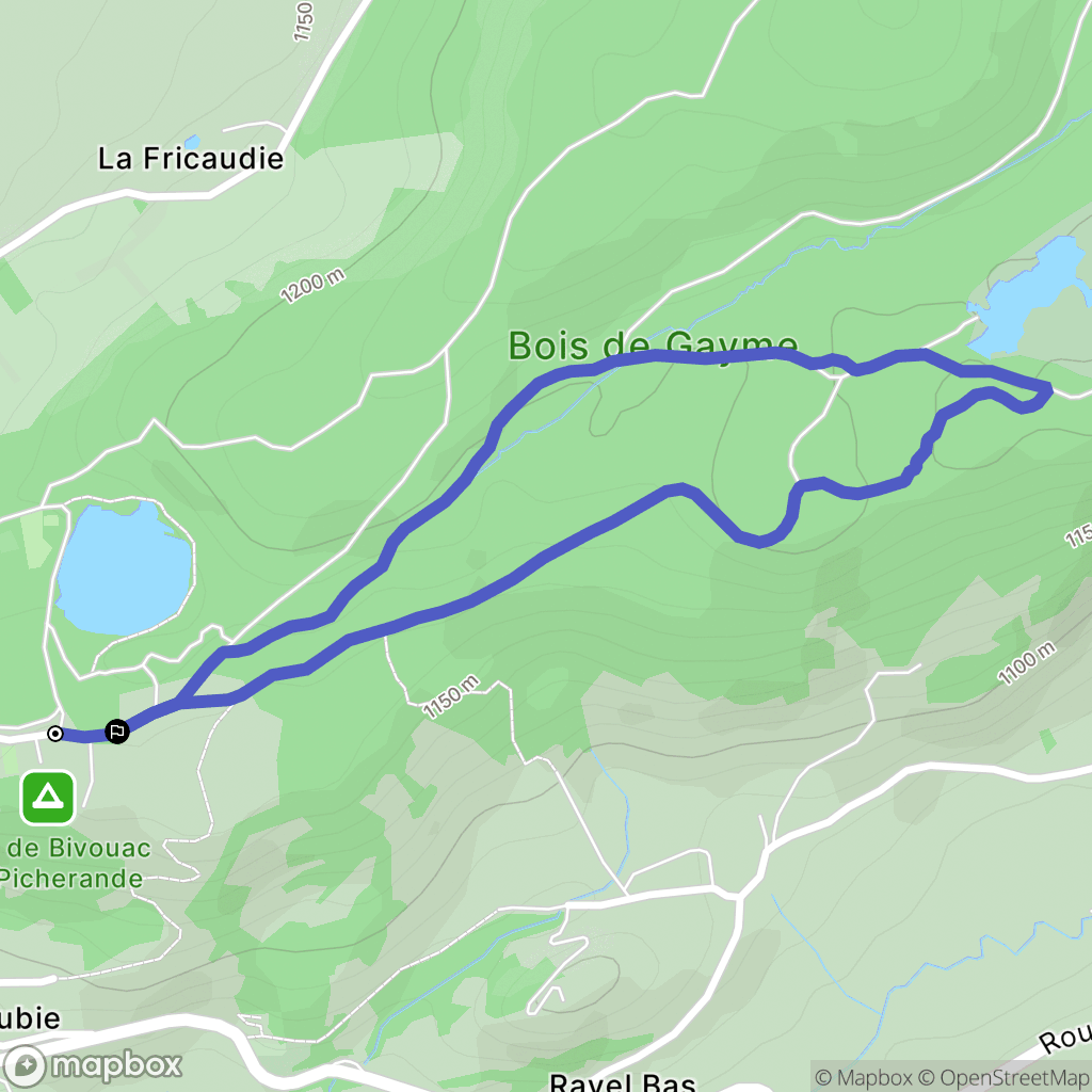Picherande : carte du parcours de randonnée - France