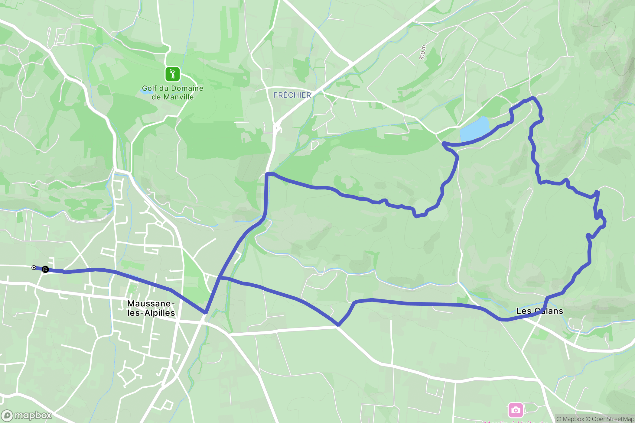Paradou : carte du parcours de randonnée - France
