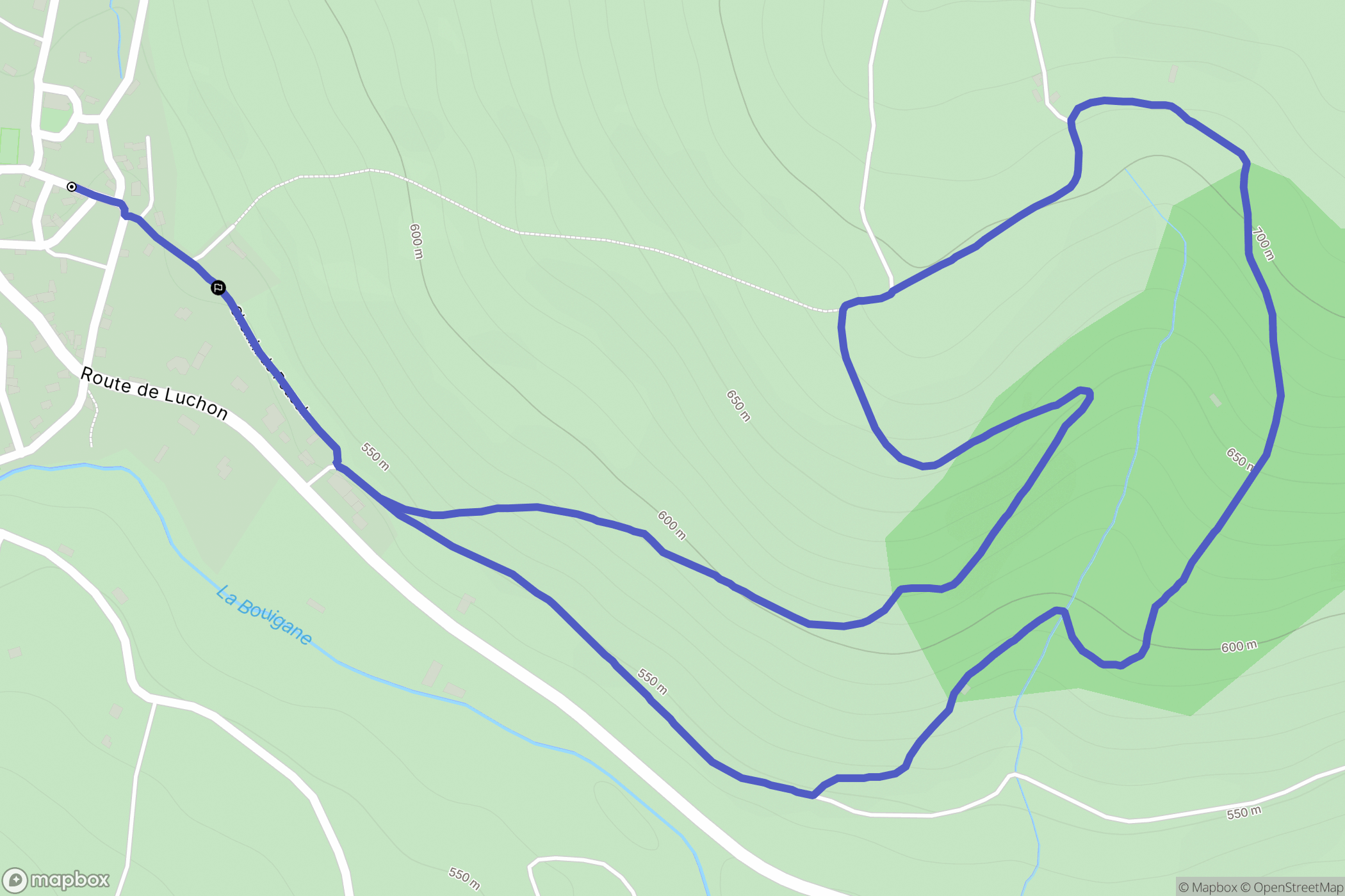Argein : carte du parcours de randonnée - France