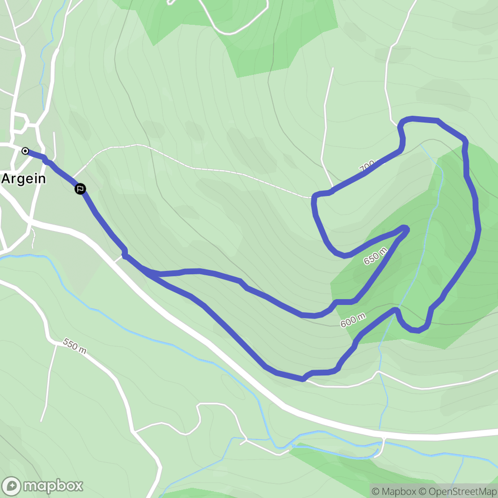 Argein : carte du parcours de randonnée - France