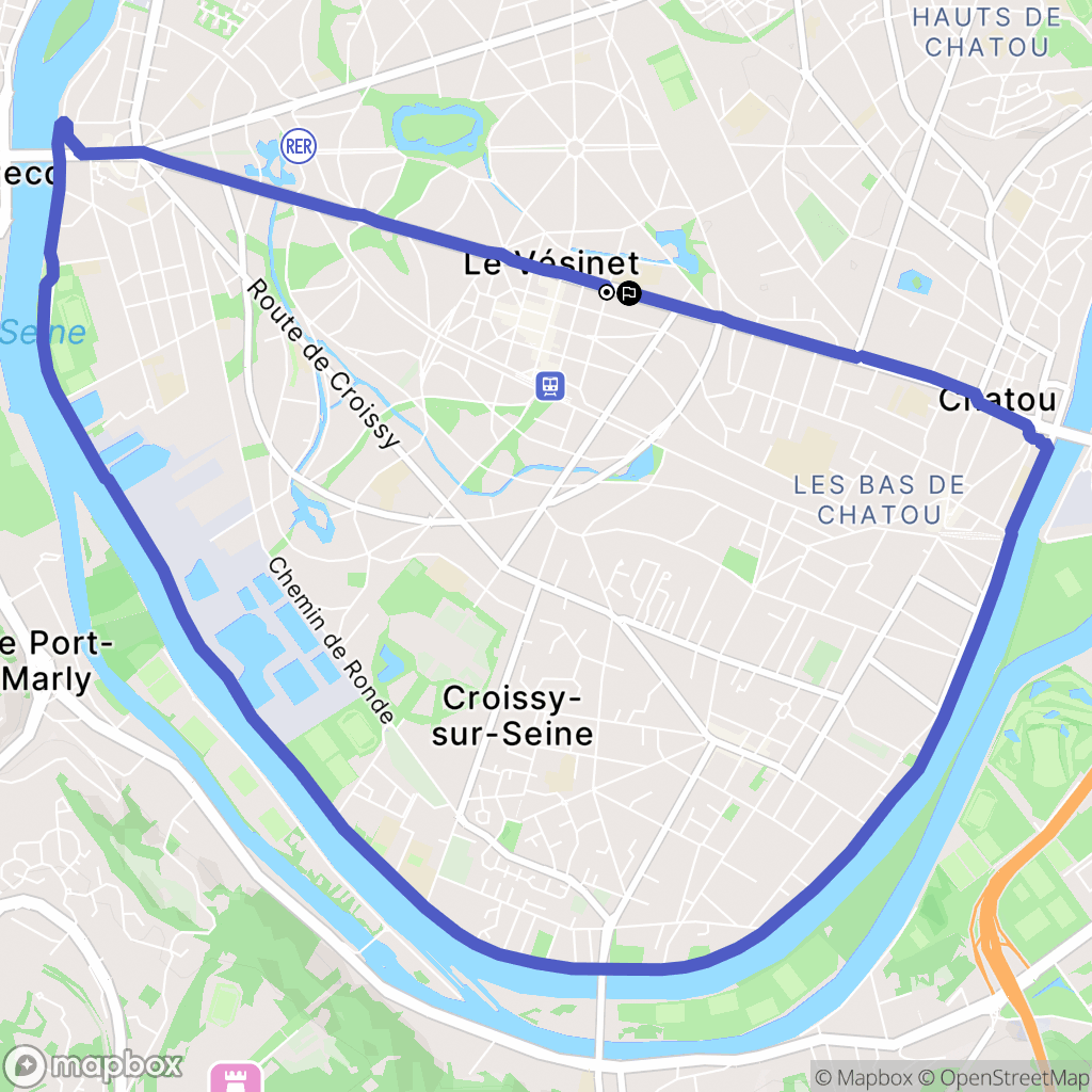 Le Vésinet : carte du parcours de randonnée - France