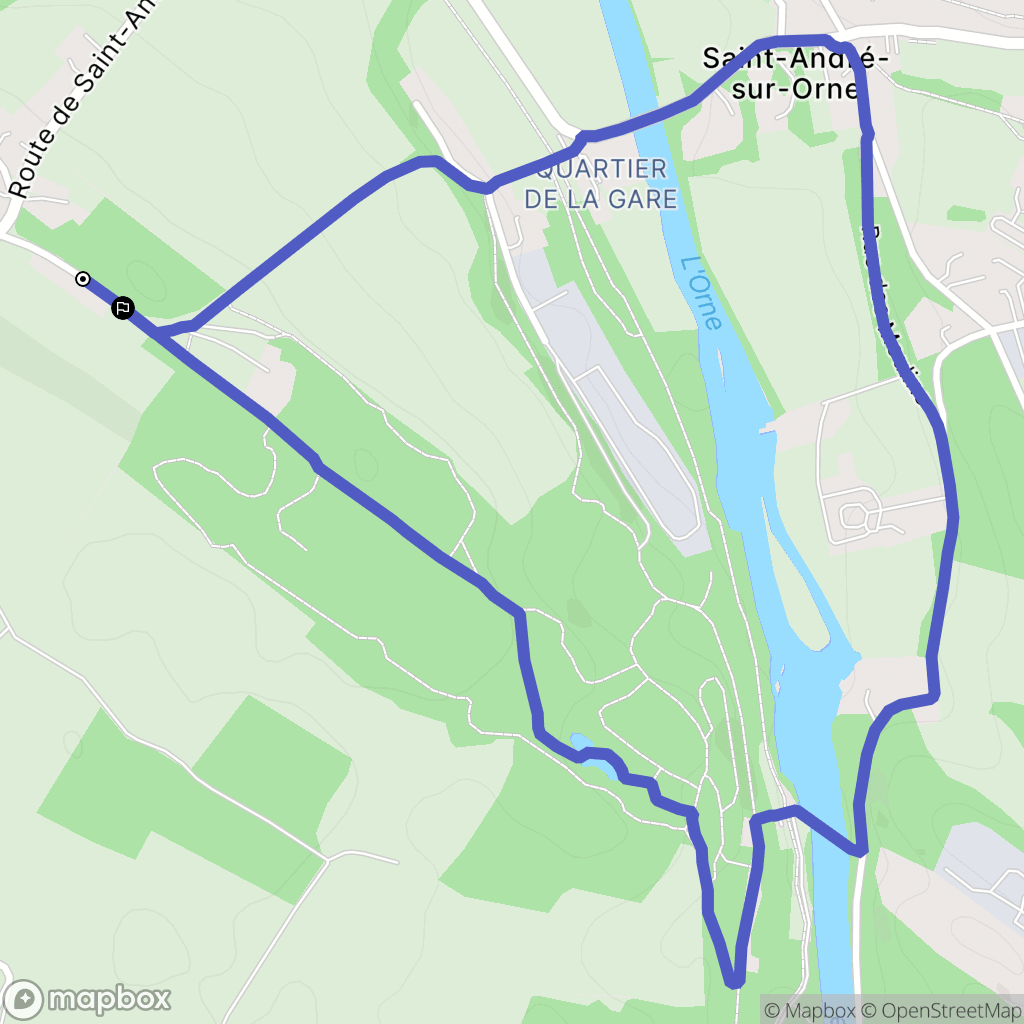 Feuguerolles-Bully : carte du parcours de randonnée - France