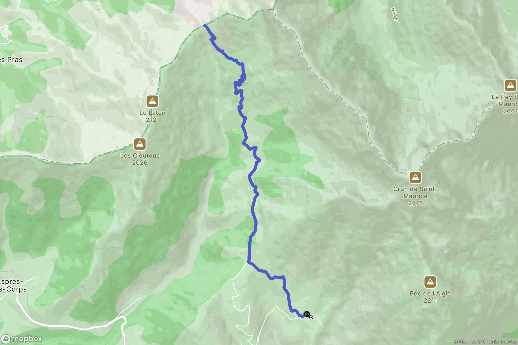 Saint-Firmin : carte du parcours de randonnée - France