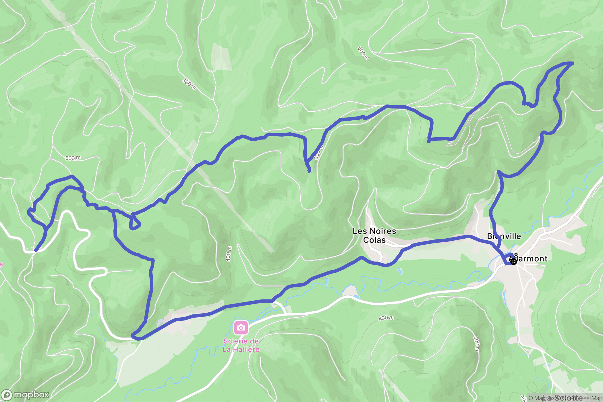 Allarmont : carte du parcours de randonnée - France