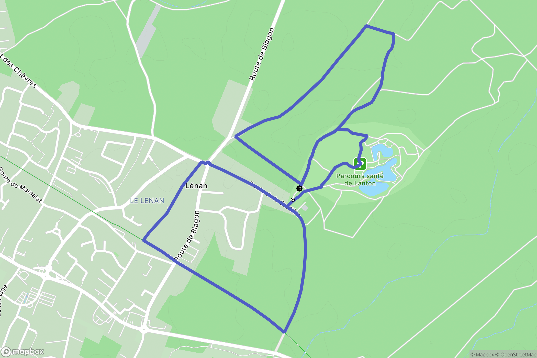 Lanton : carte du parcours de randonnée - France