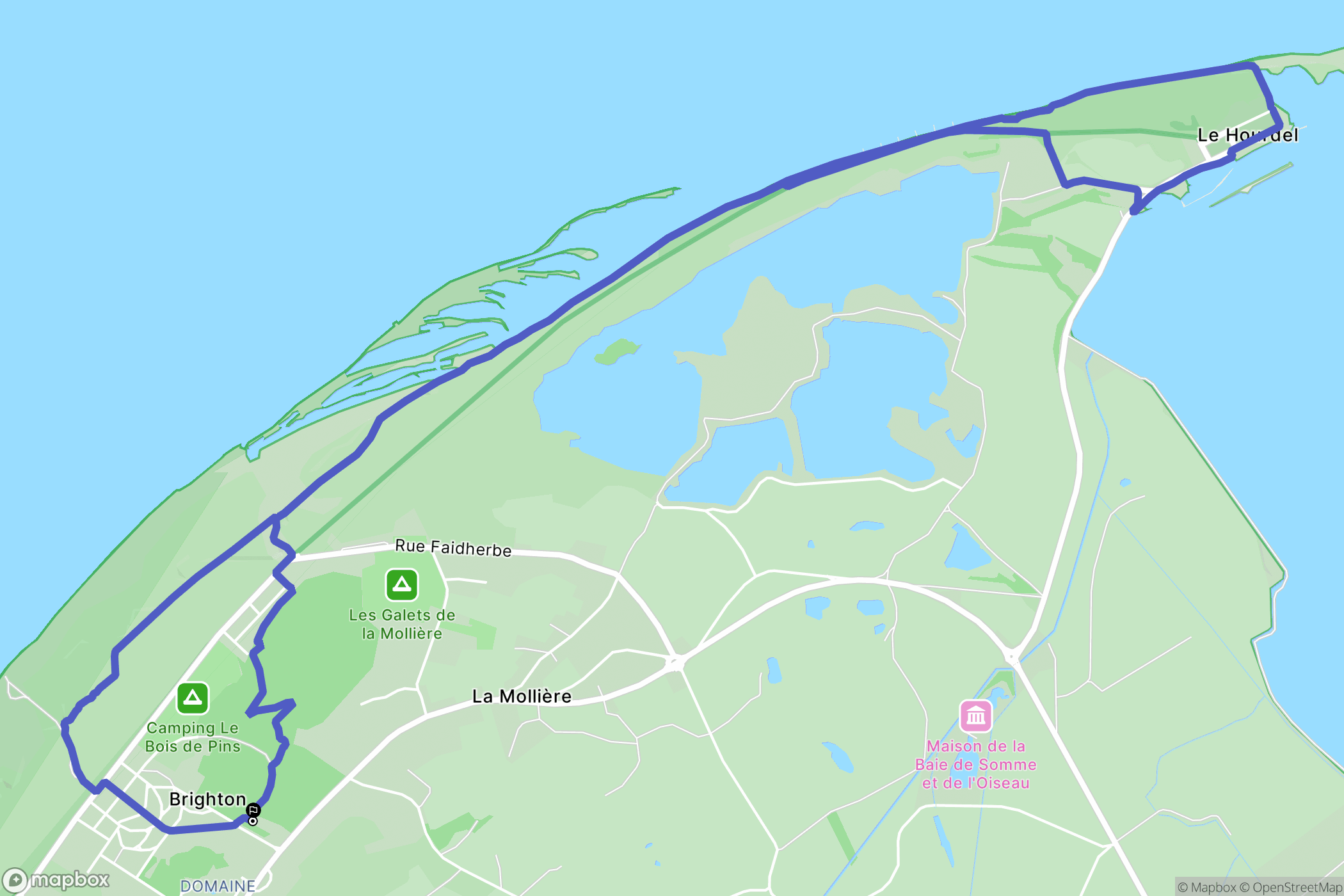 Cayeux-sur-Mer : carte du parcours de randonnée - France