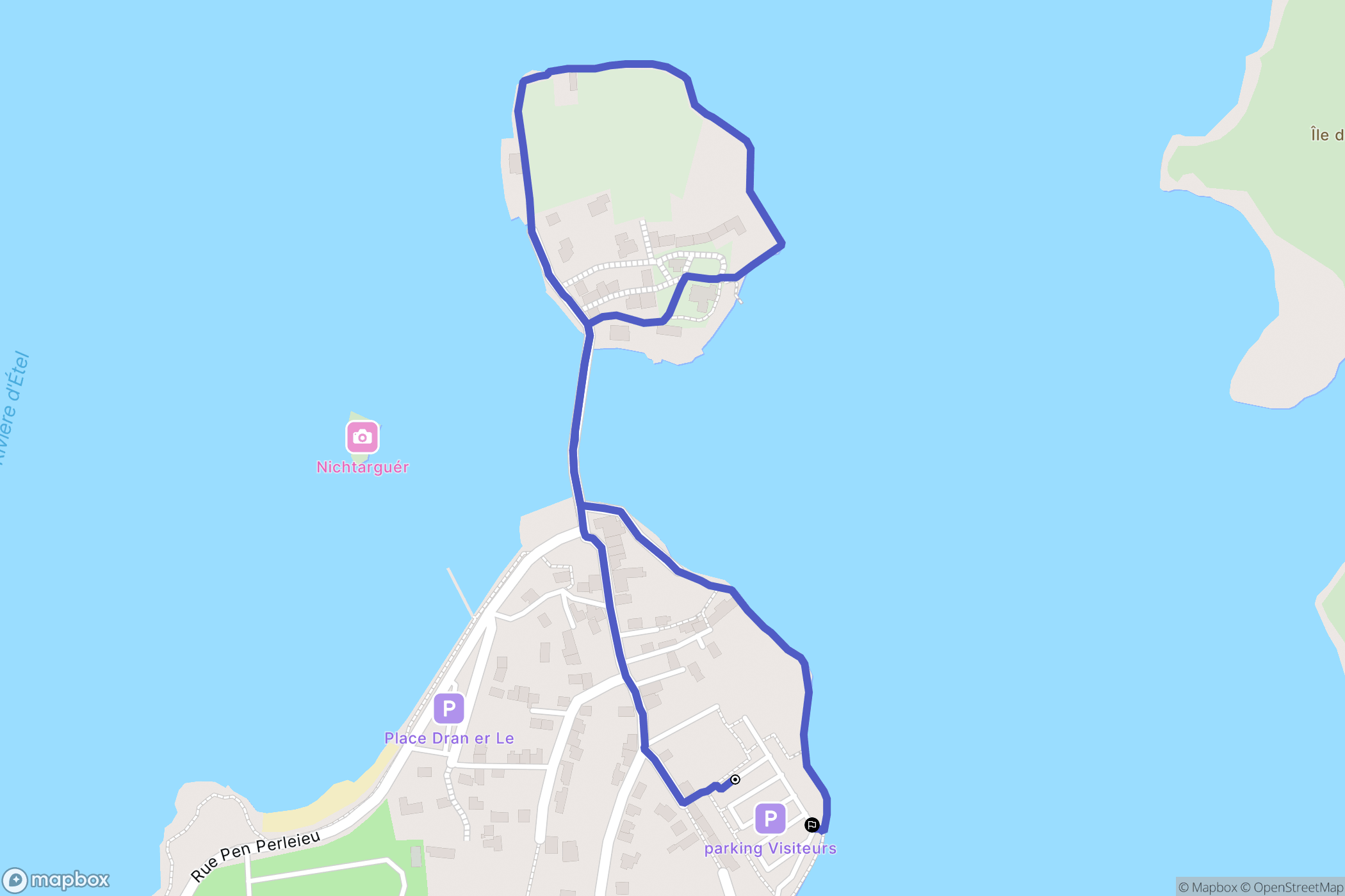 Belz : carte du parcours de randonnée - France