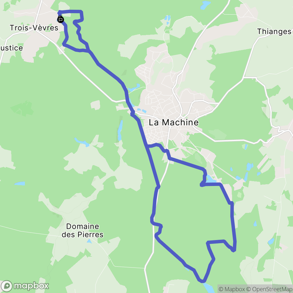 Trois-Vèvres : carte du parcours de randonnée - France