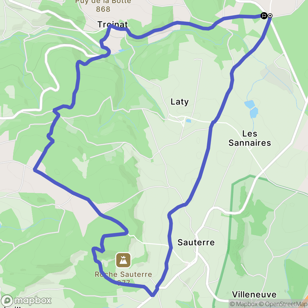 Manzat : carte du parcours de randonnée - France