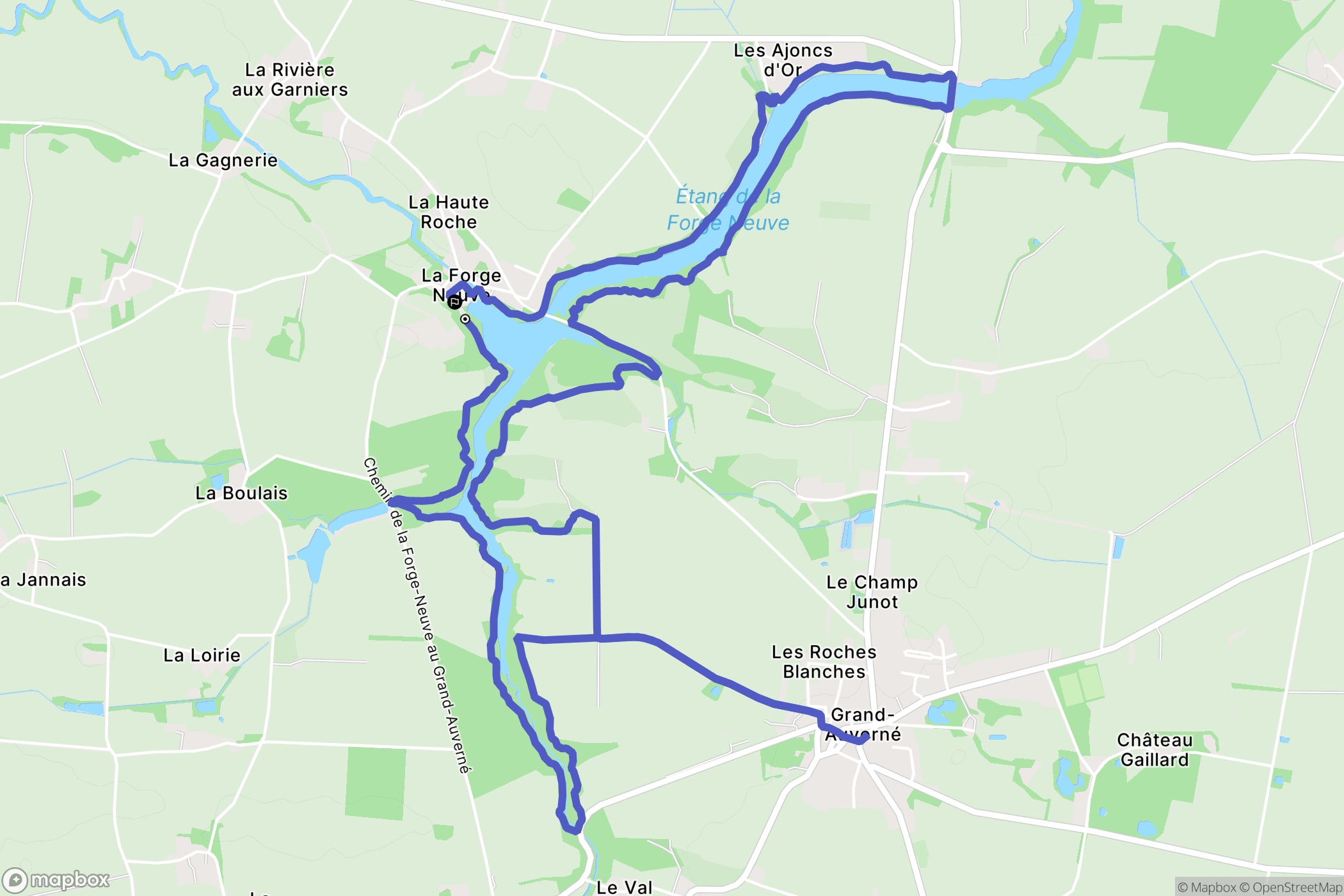 Moisdon-la-Rivière : carte du parcours de randonnée - France