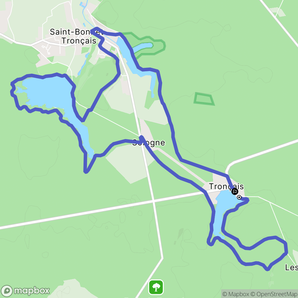 Saint-Bonnet-Tronçais : carte du parcours de randonnée - France