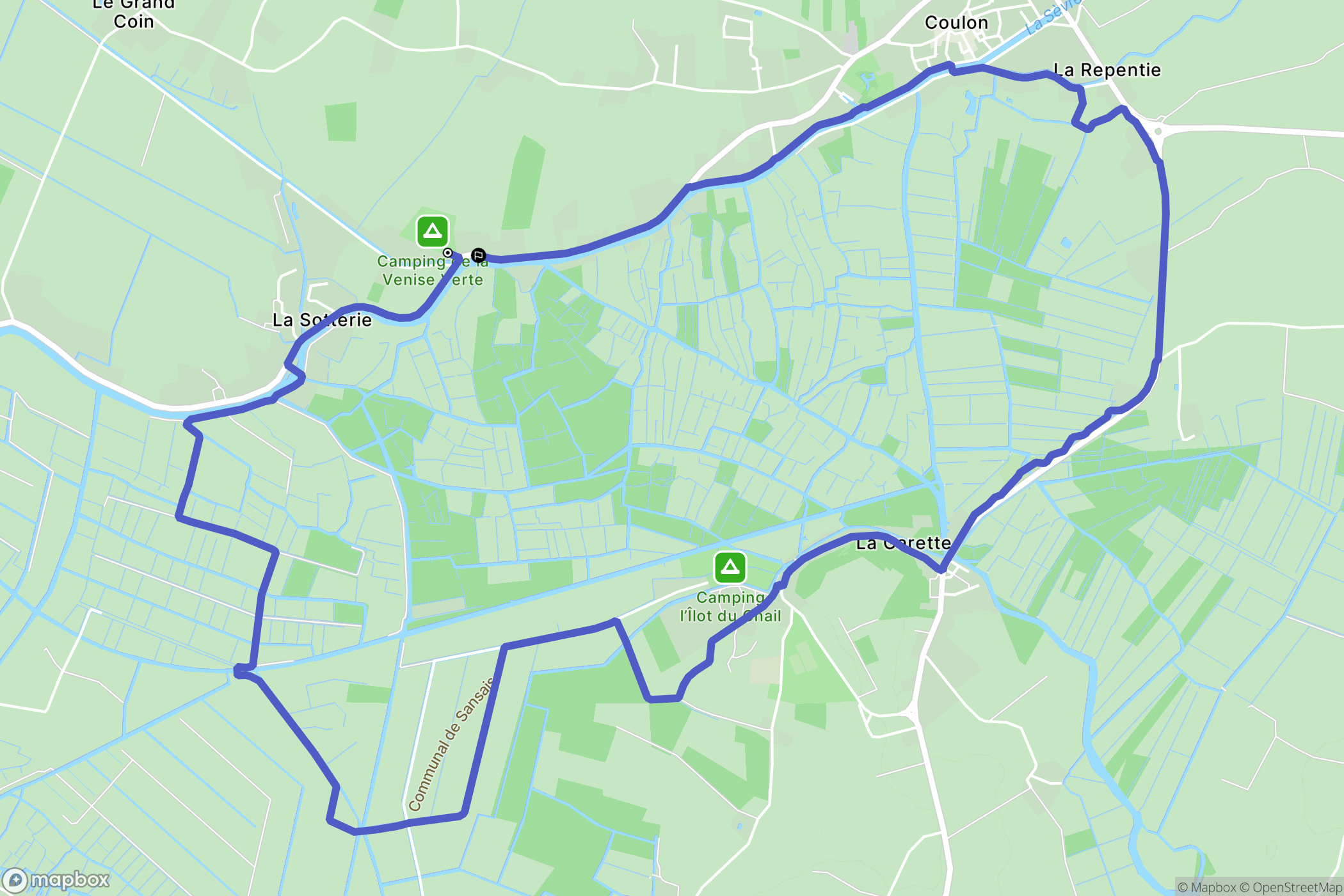 Coulon : carte du parcours de randonnée - France