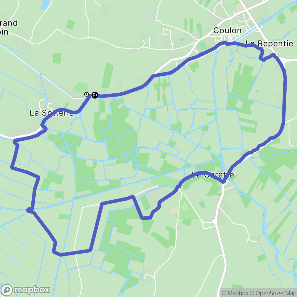 Coulon : carte du parcours de randonnée - France