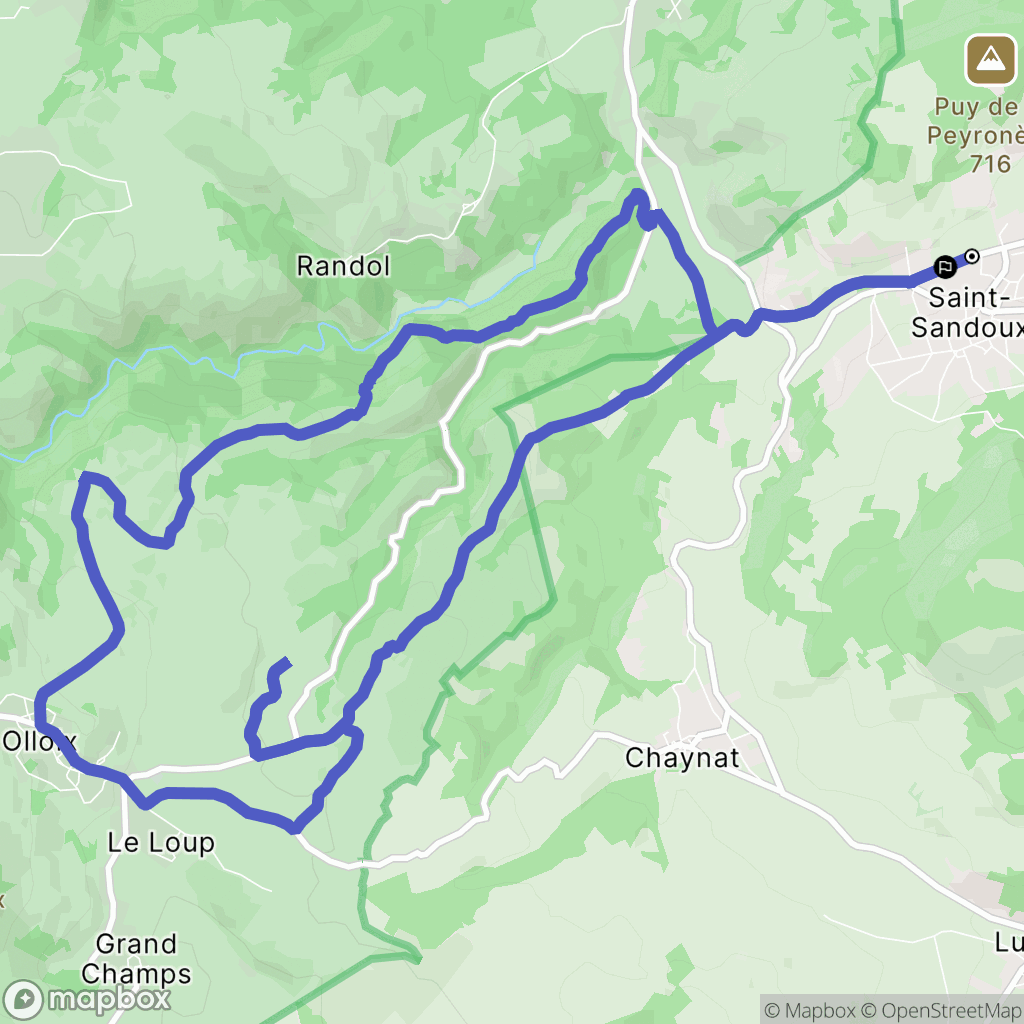 Saint-Sandoux : carte du parcours de randonnée - France