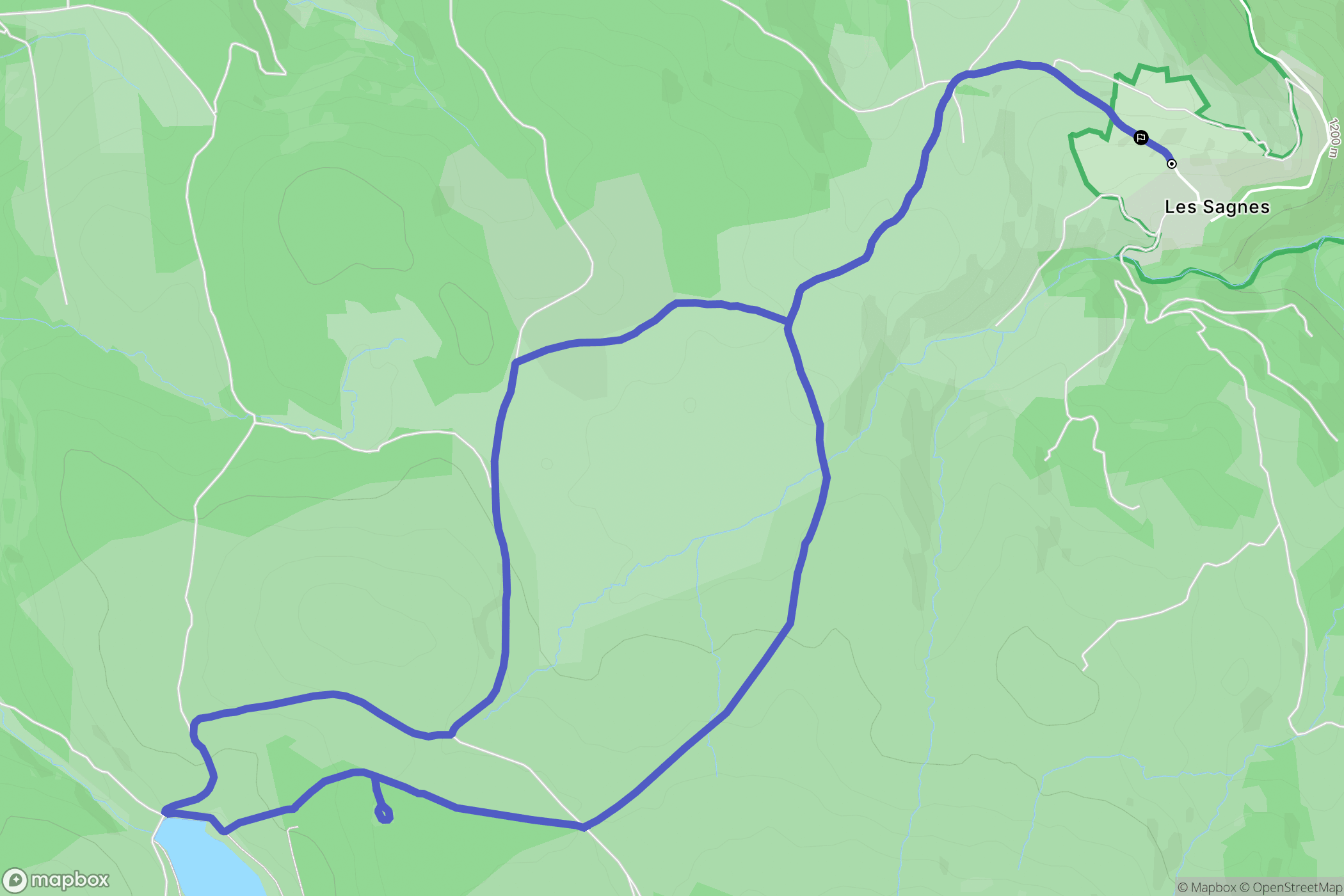 Mont Lozère et Goulet : carte du parcours de randonnée - France