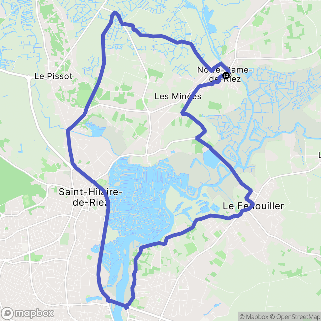 Notre-Dame-de-Riez : carte du parcours de randonnée - France