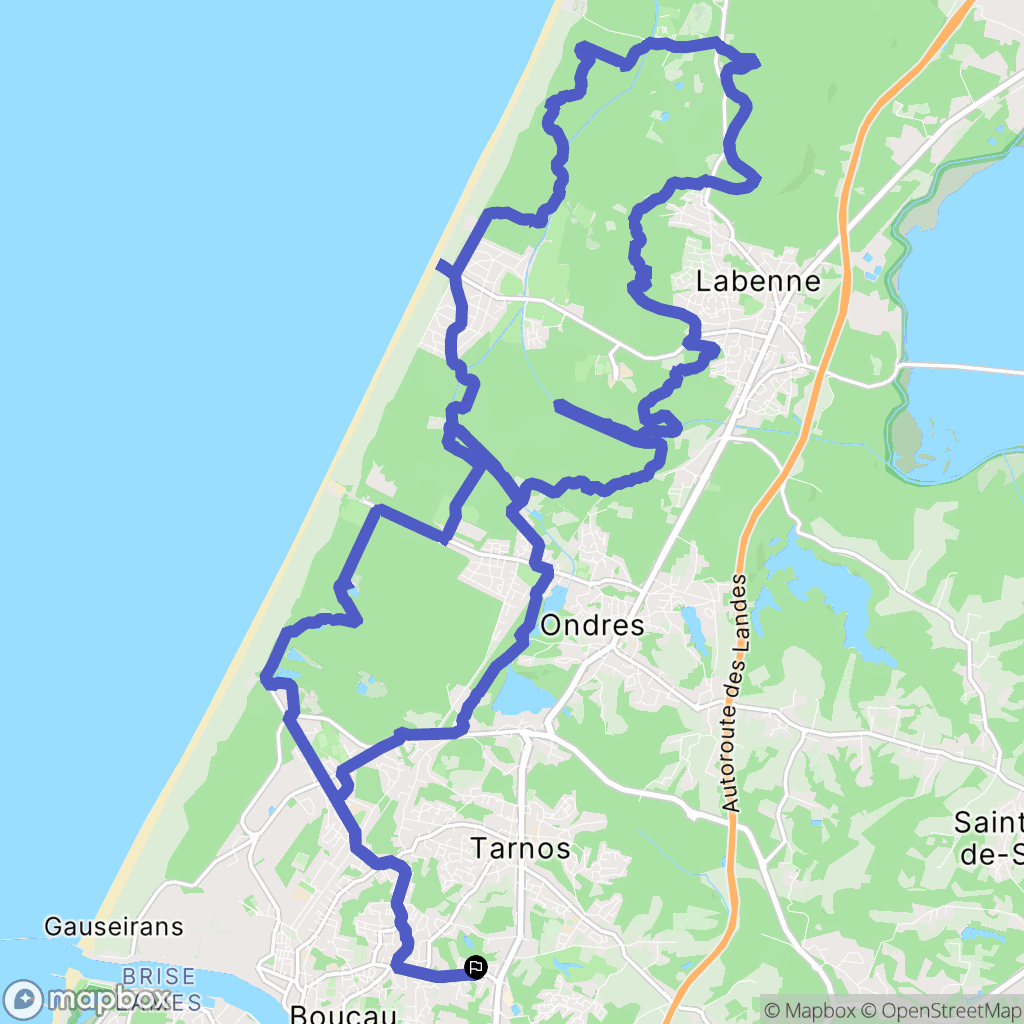 Boucau : carte du parcours de randonnée - France