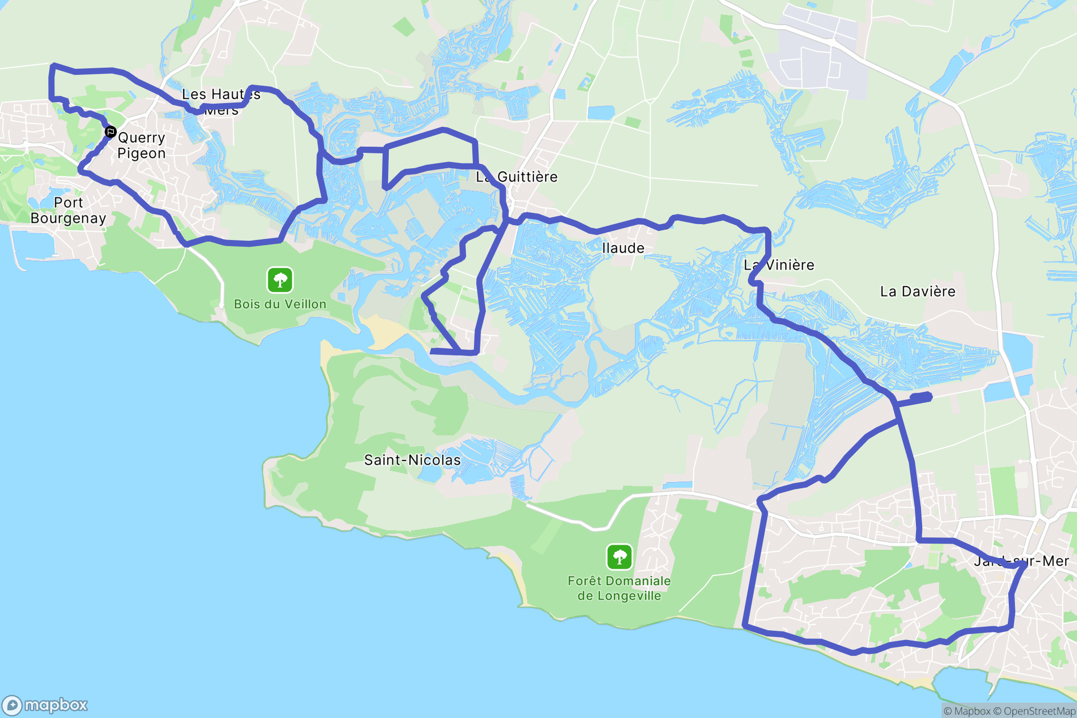 Talmont-Saint-Hilaire : carte du parcours de randonnée - France