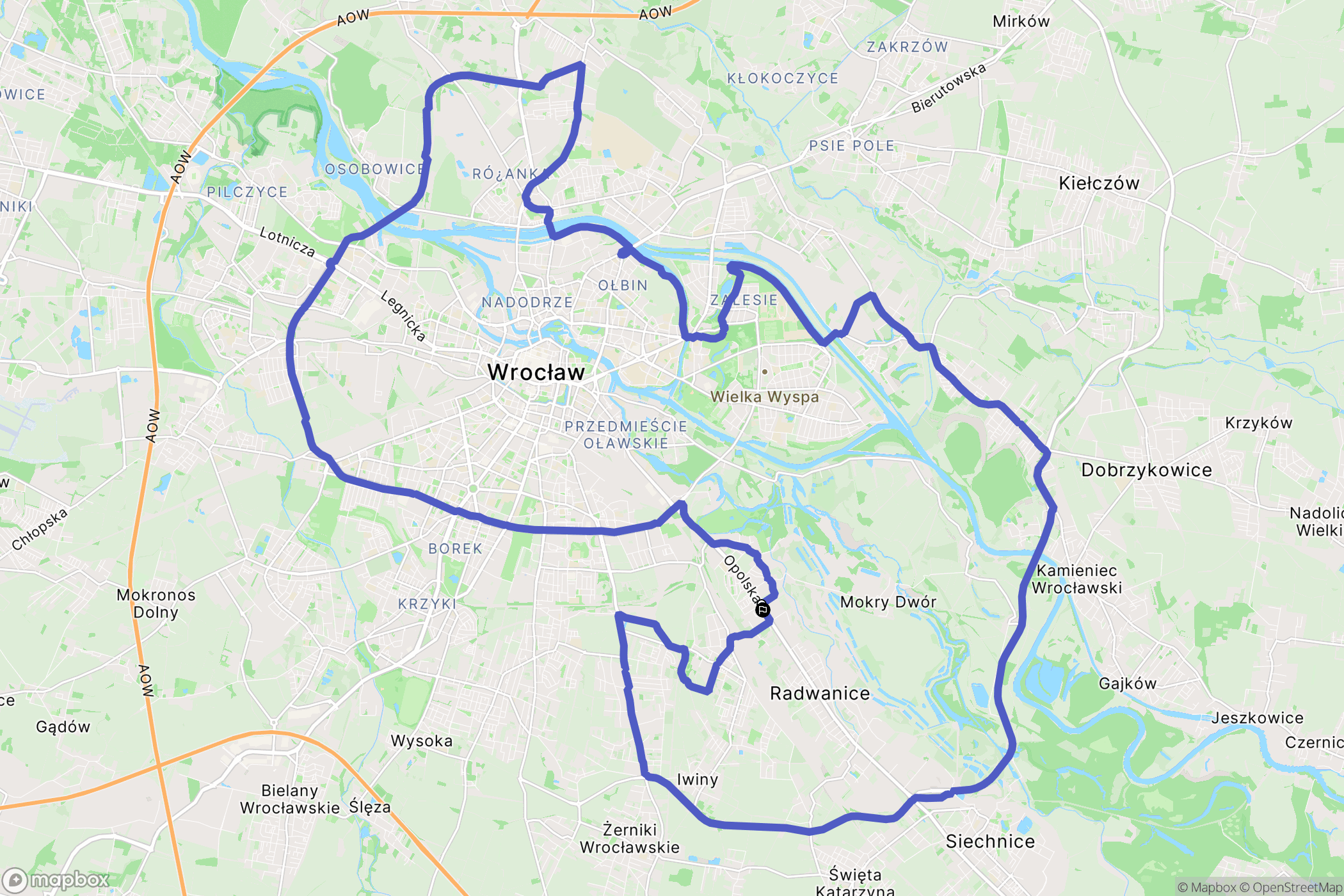 Wrocław: mapa trasy - Poland