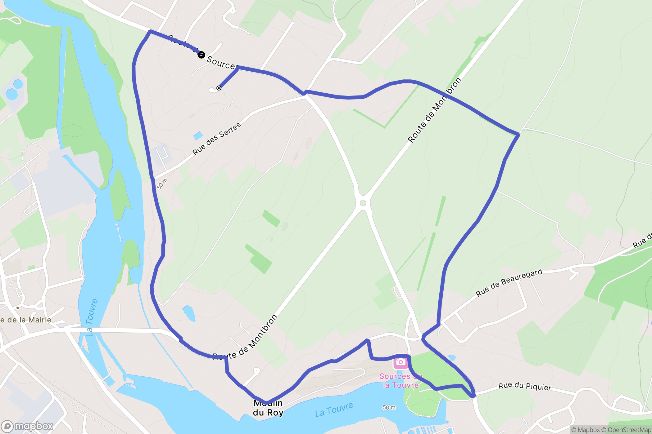 Touvre : carte du parcours de randonnée - France