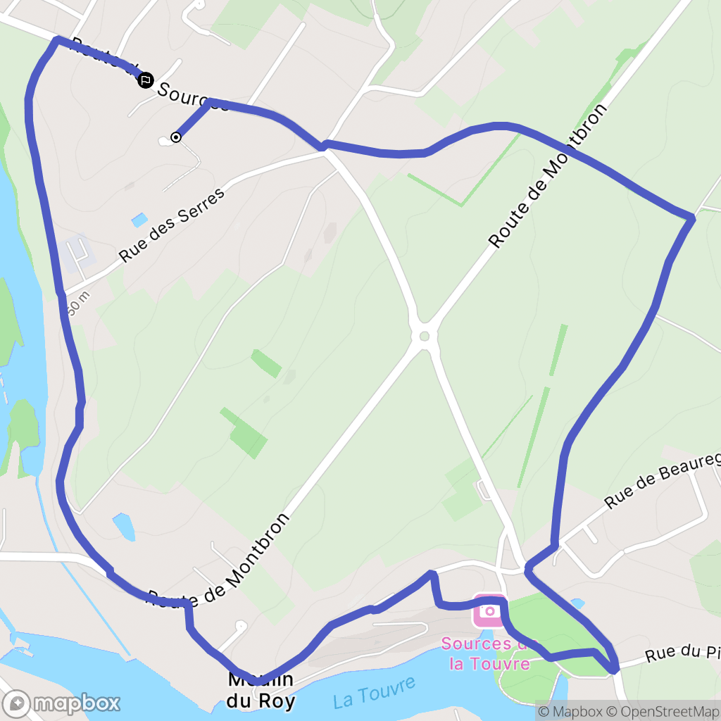 Touvre : carte du parcours de randonnée - France