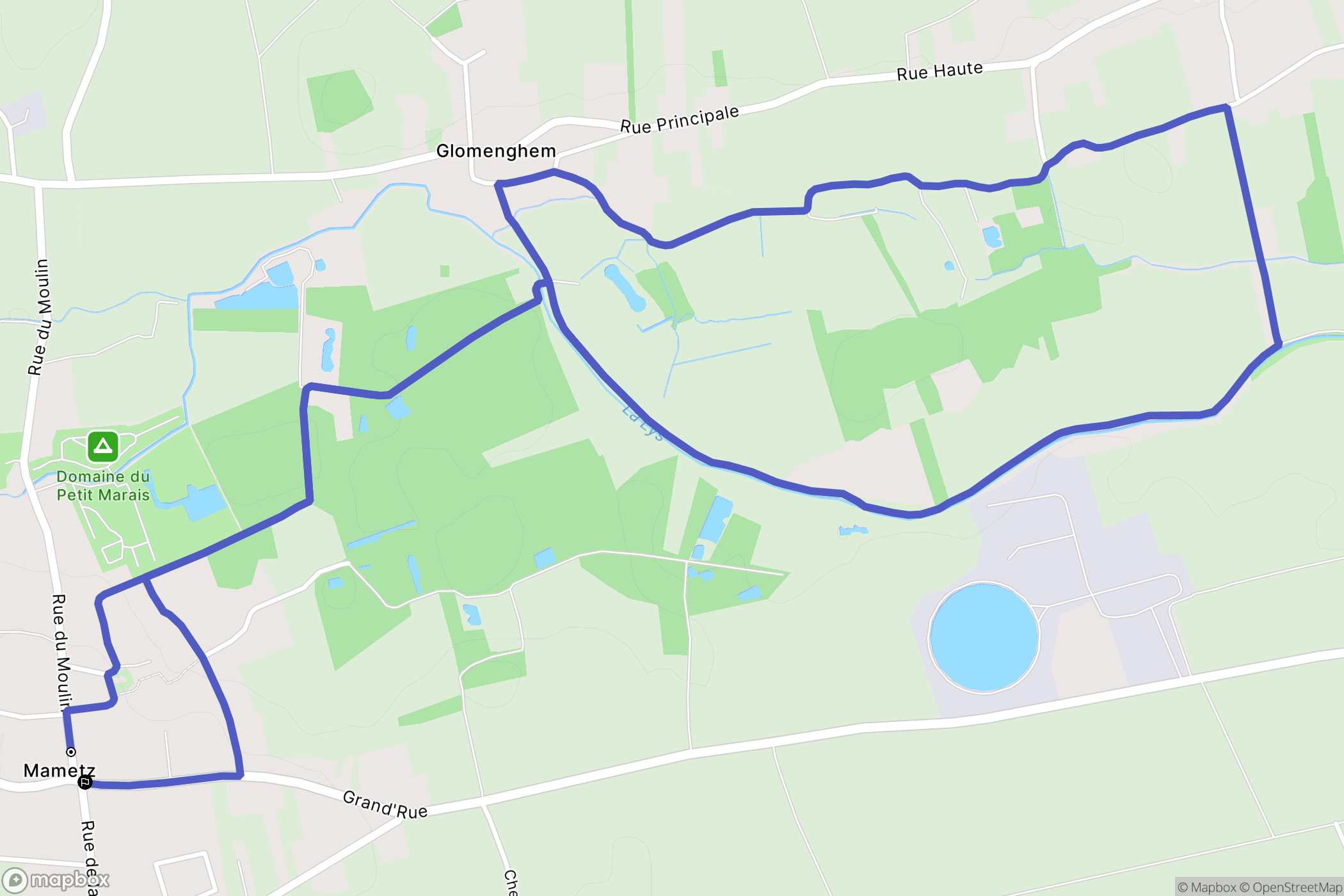 Mametz : carte du parcours de randonnée - France