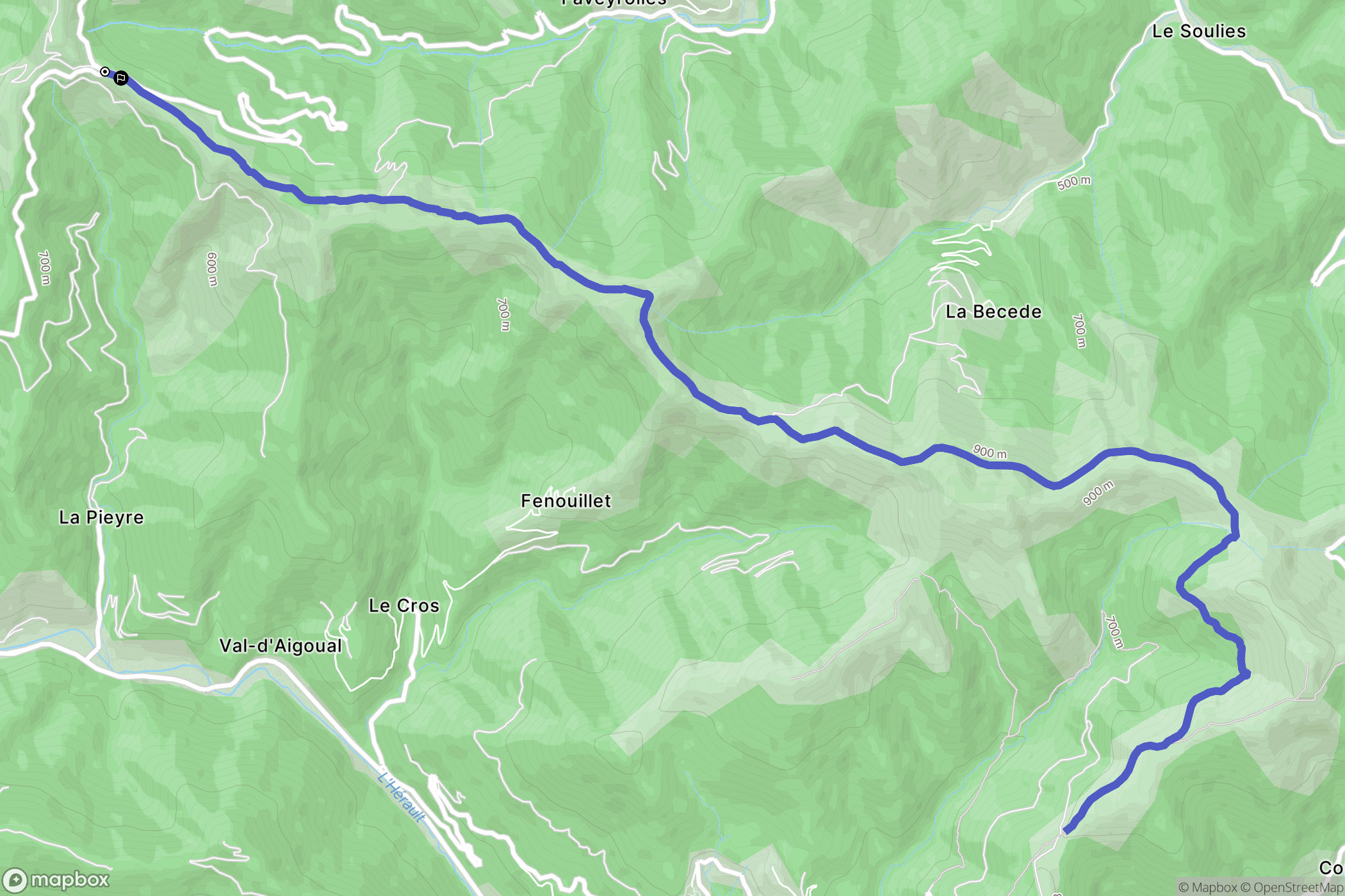 Les Plantiers : carte du parcours de randonnée - France