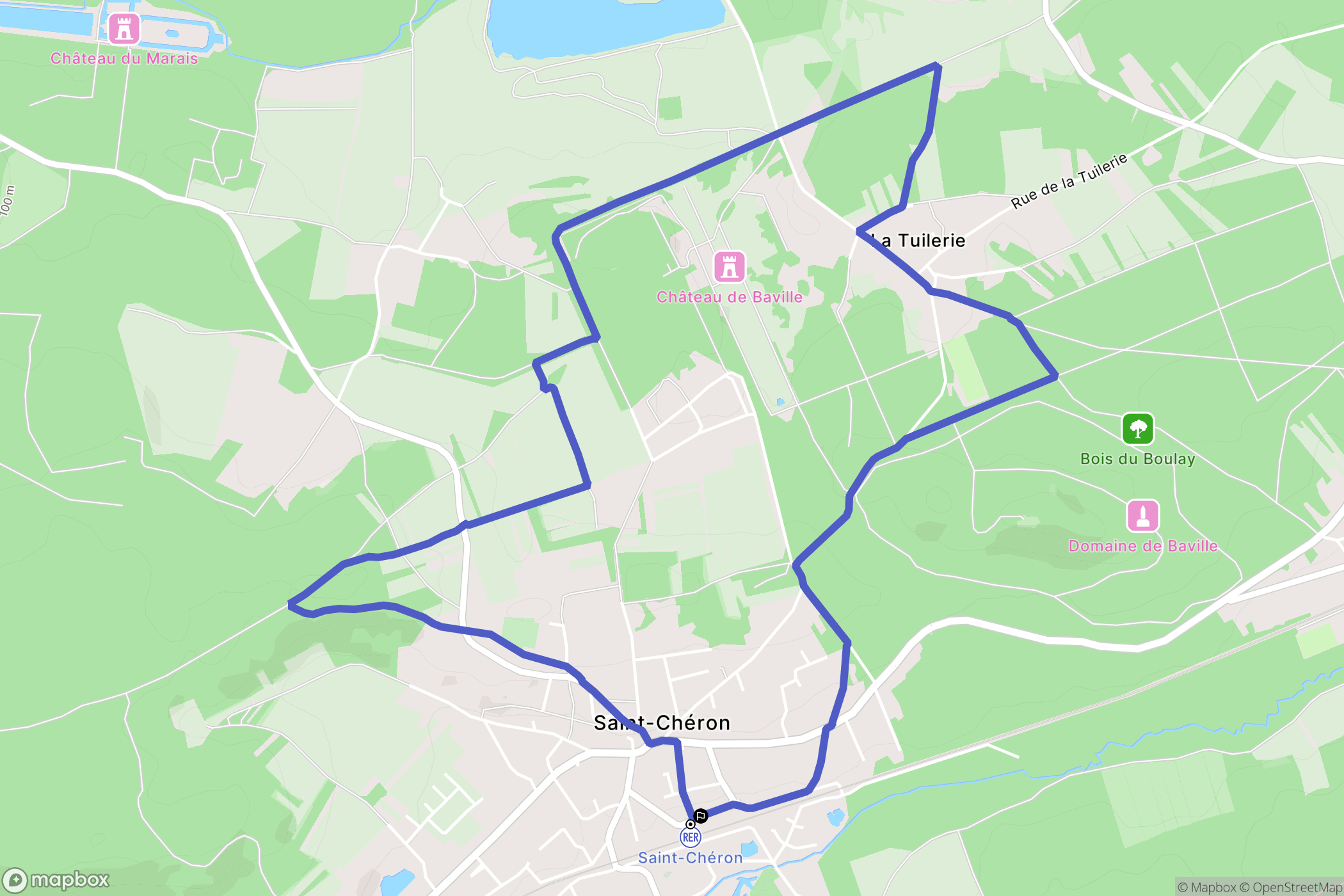 Saint-Chéron : carte du parcours de randonnée - France